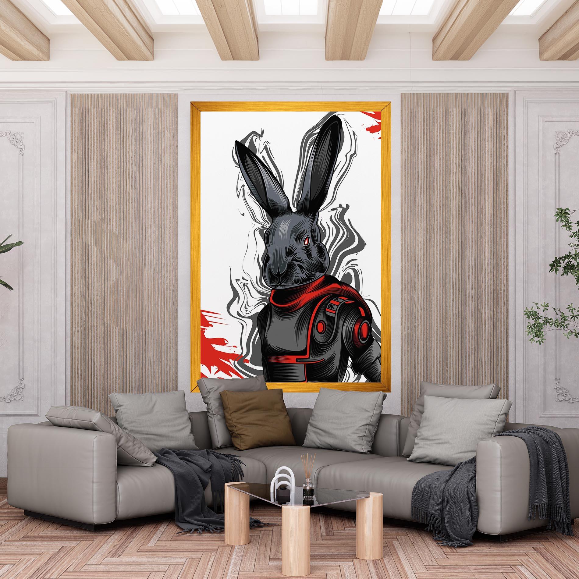 Tablou Canvas Cyborg Red Bunny mockup 6