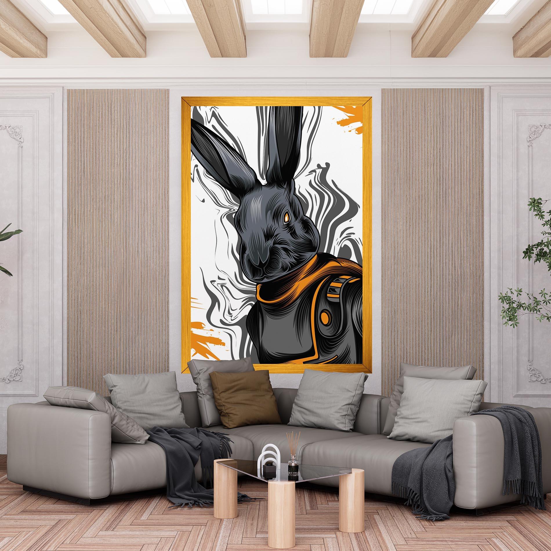 Tablou Canvas Cyborg Yellow Bunny mockup 6