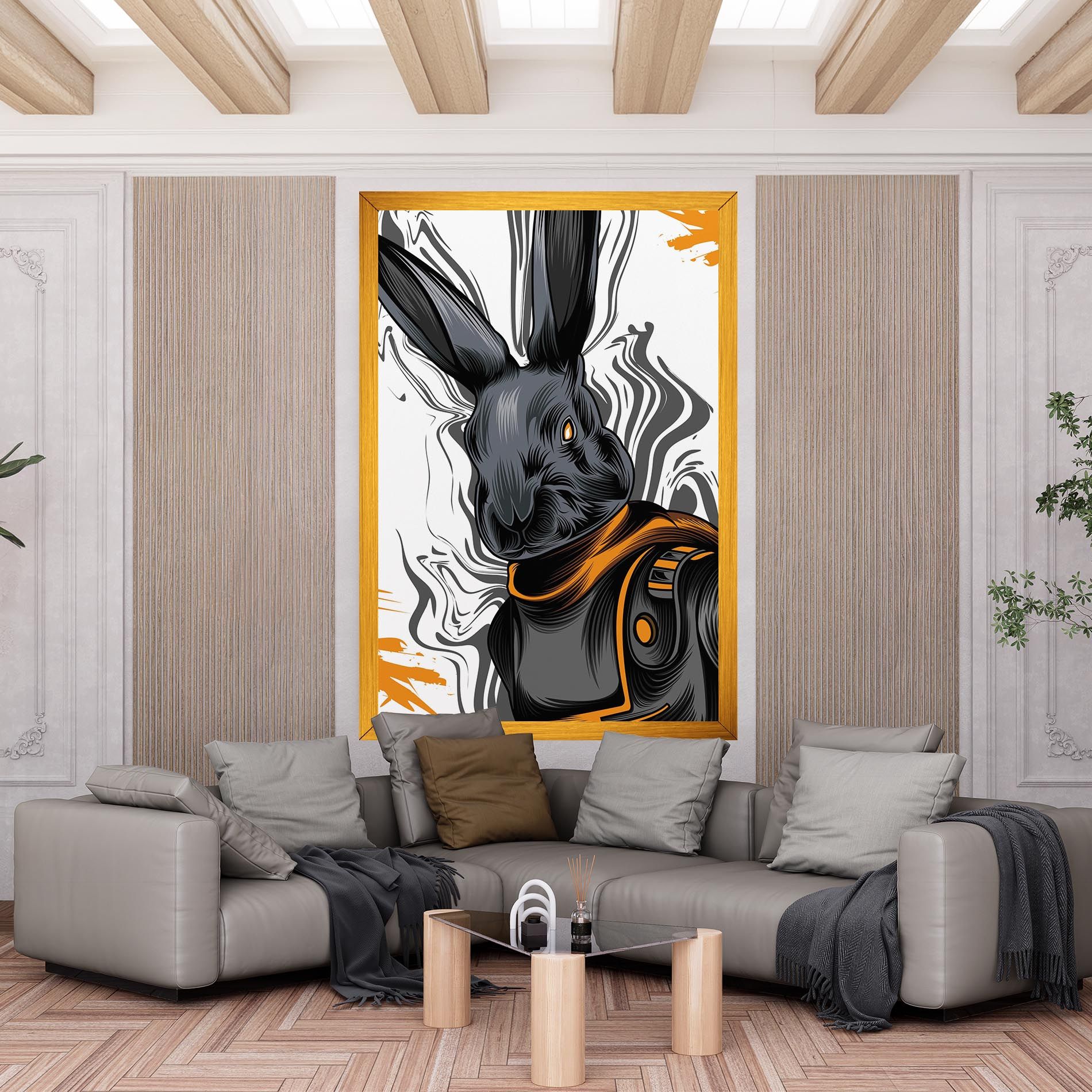 Cyborg Yellow Bunny mockup 6