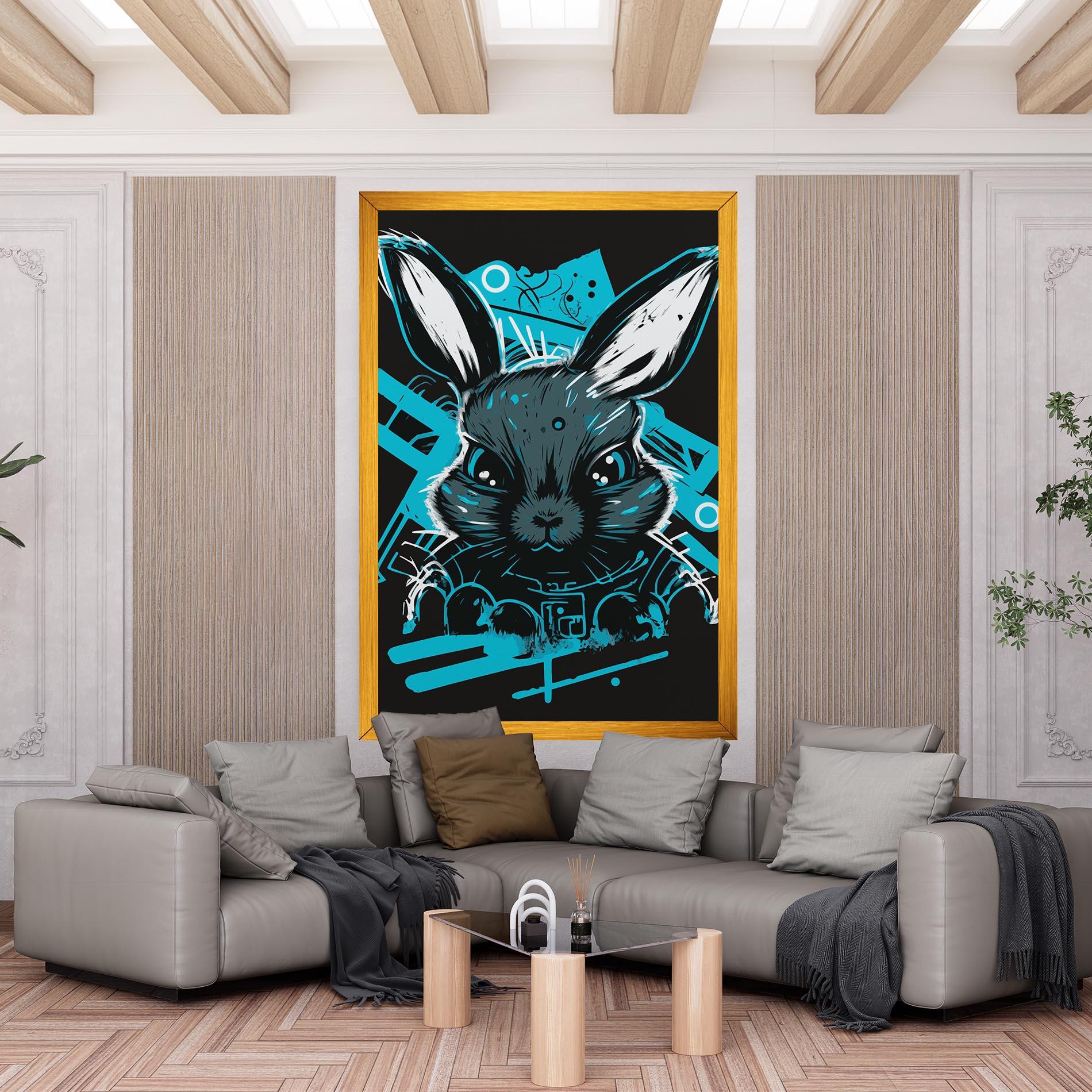 Tablou Canvas Grey Blue Bunny mockup 6