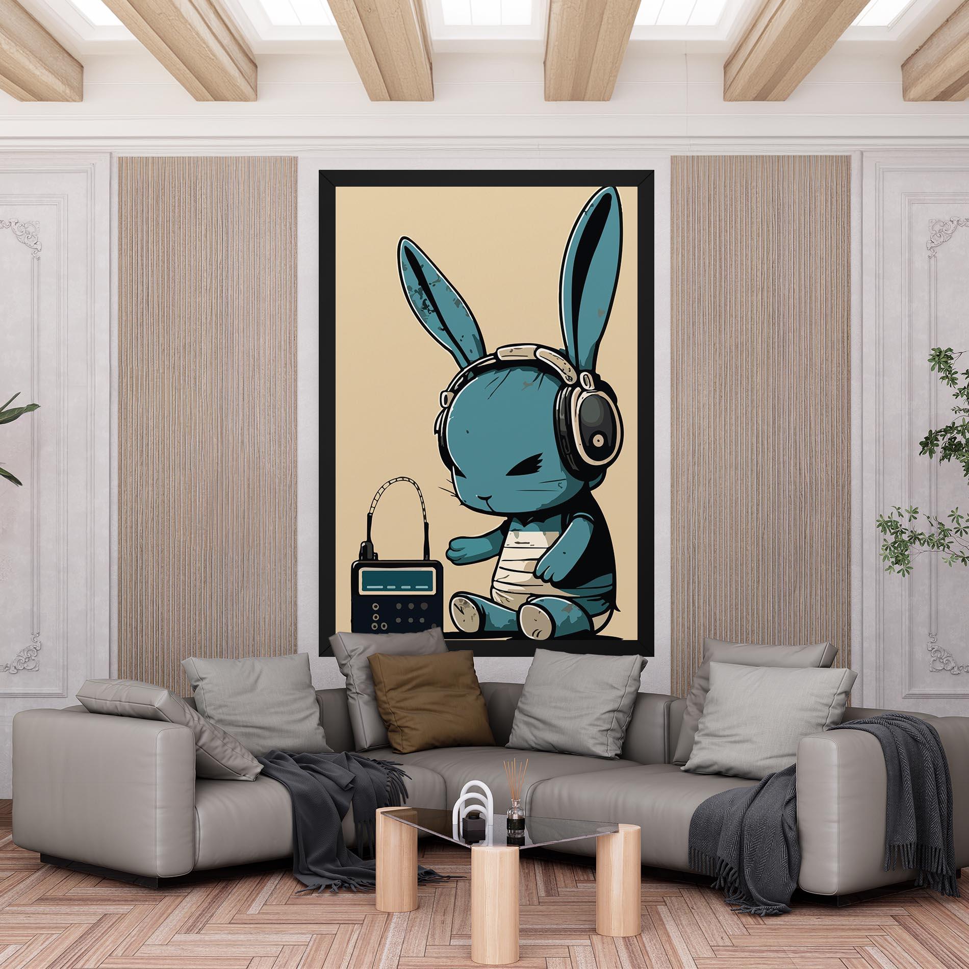 Tablou Canvas Blue Baby Bunny mockup 6