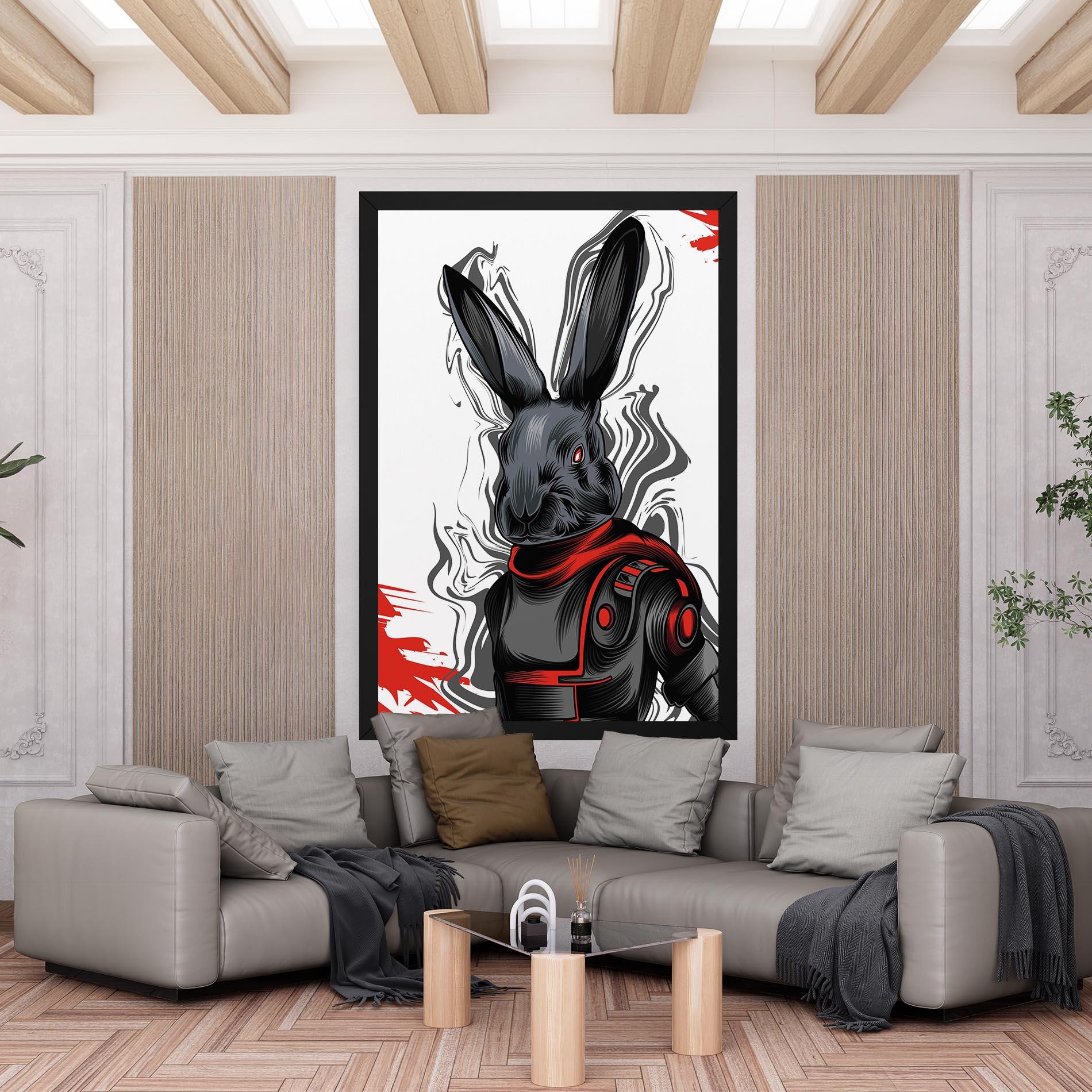 Tablou Canvas Cyborg Red Bunny mockup 6