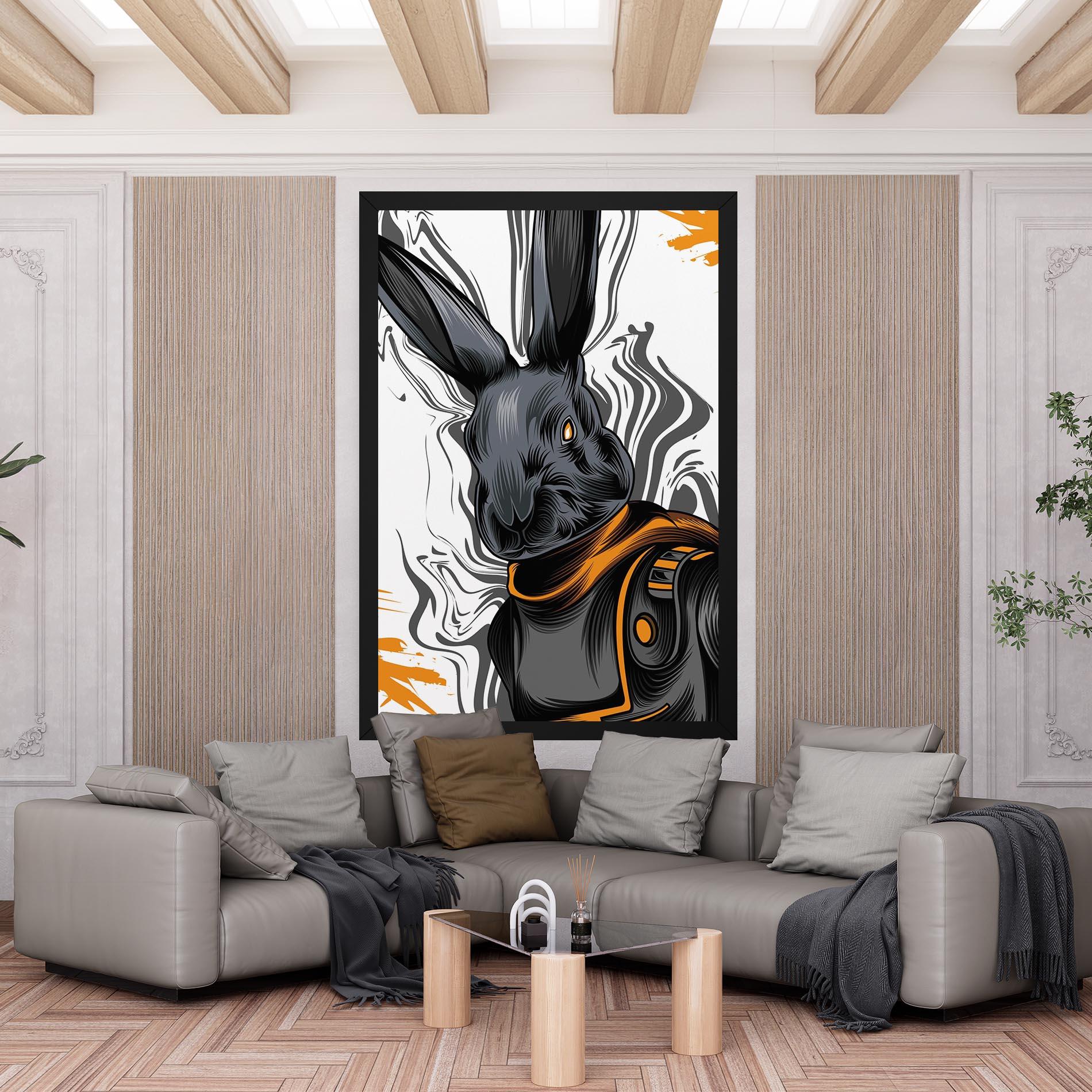 Tablou Canvas Cyborg Yellow Bunny mockup 6