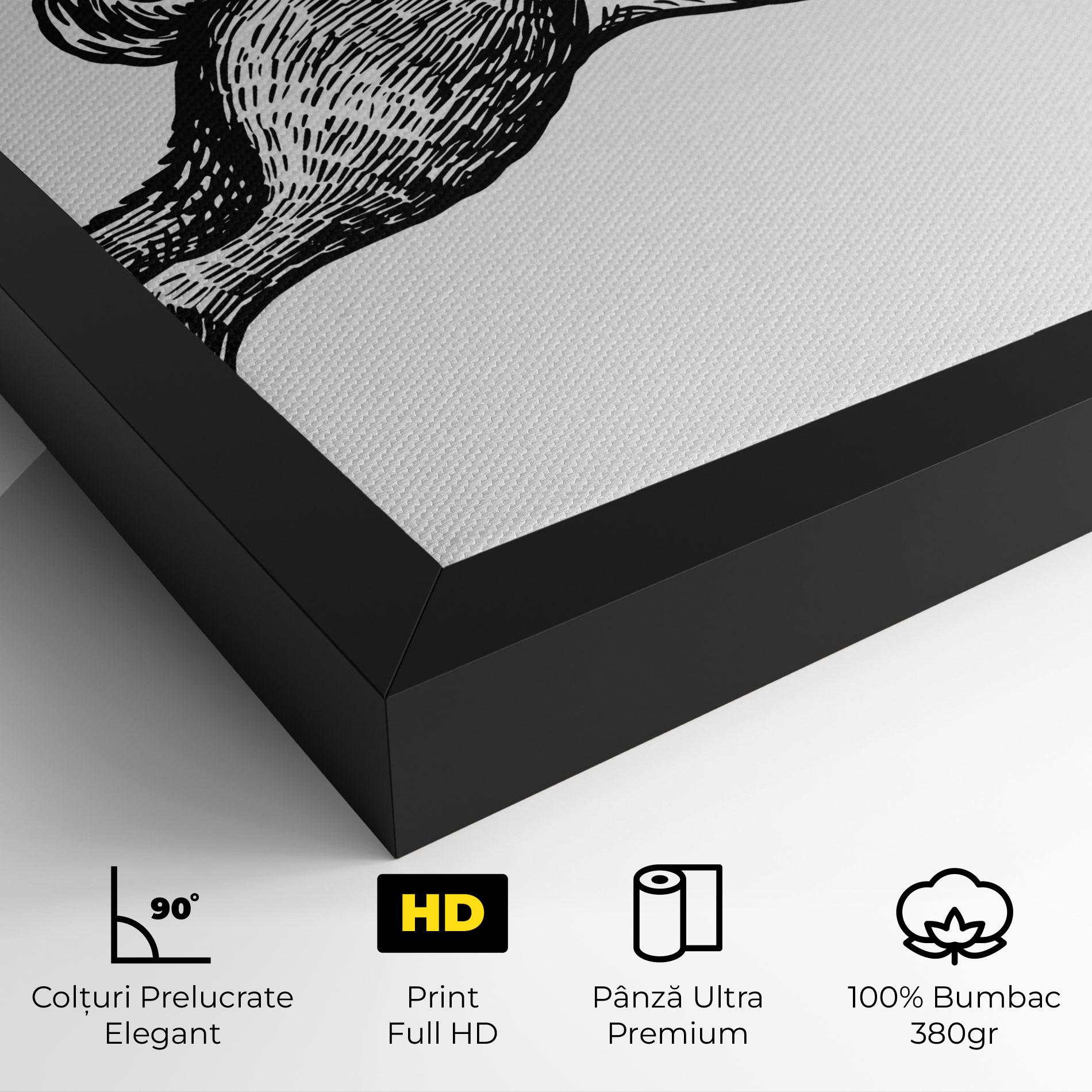 Tablou Canvas Black Line Bunny mockup 4