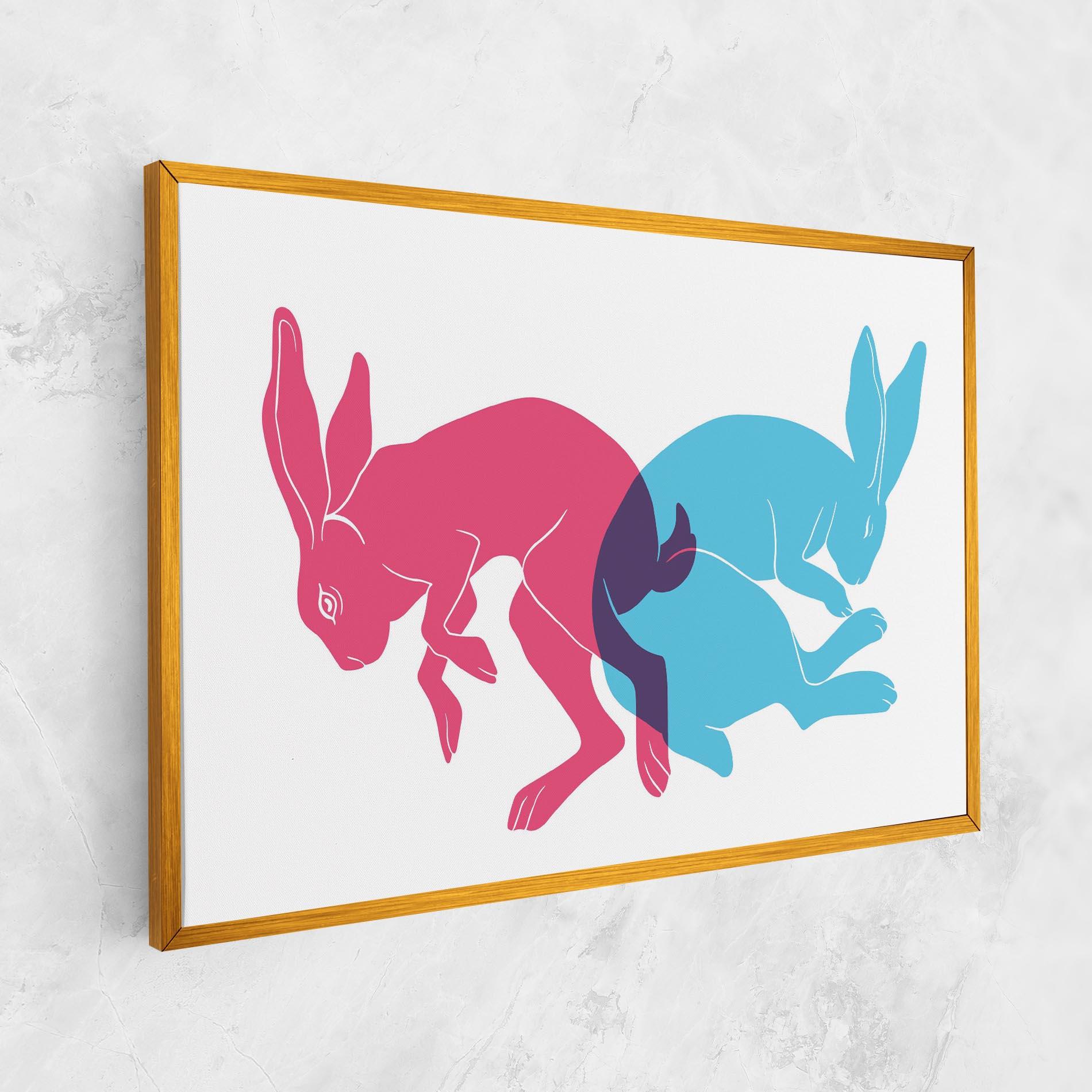 Tablou Canvas Rabbits Riso mockup 1