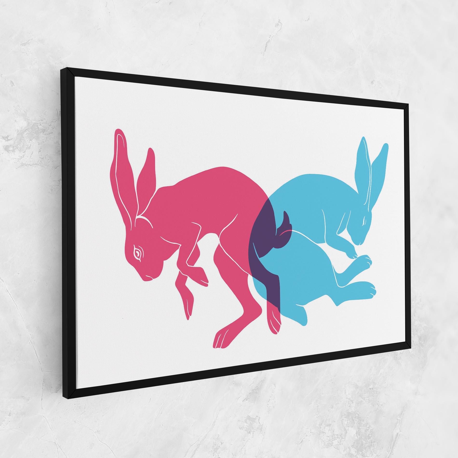 Tablou Canvas Rabbits Riso mockup 1