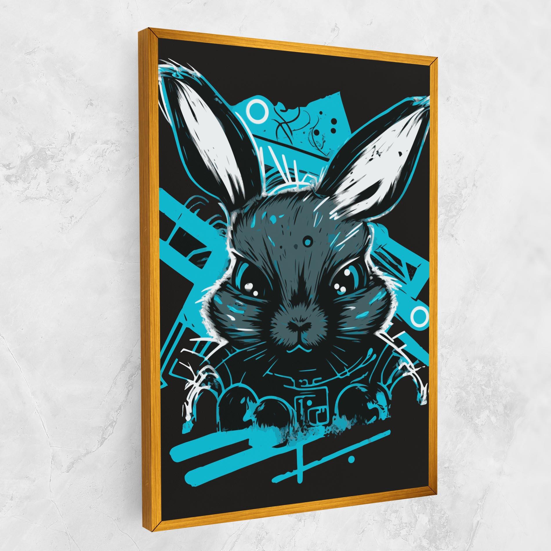 Tablou Canvas Grey Blue Bunny mockup 1