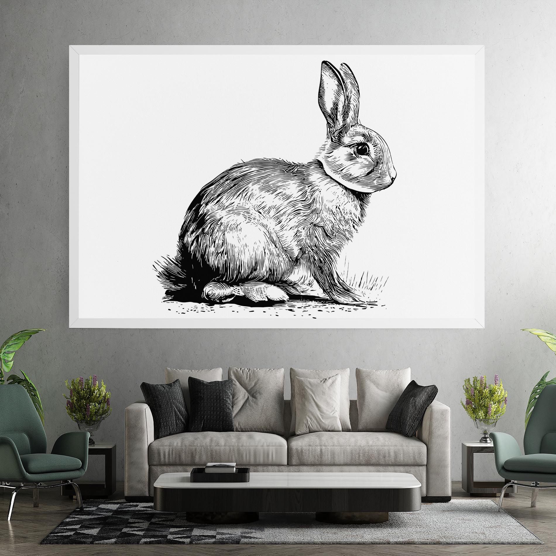 Bunny Black Lines mockup 7