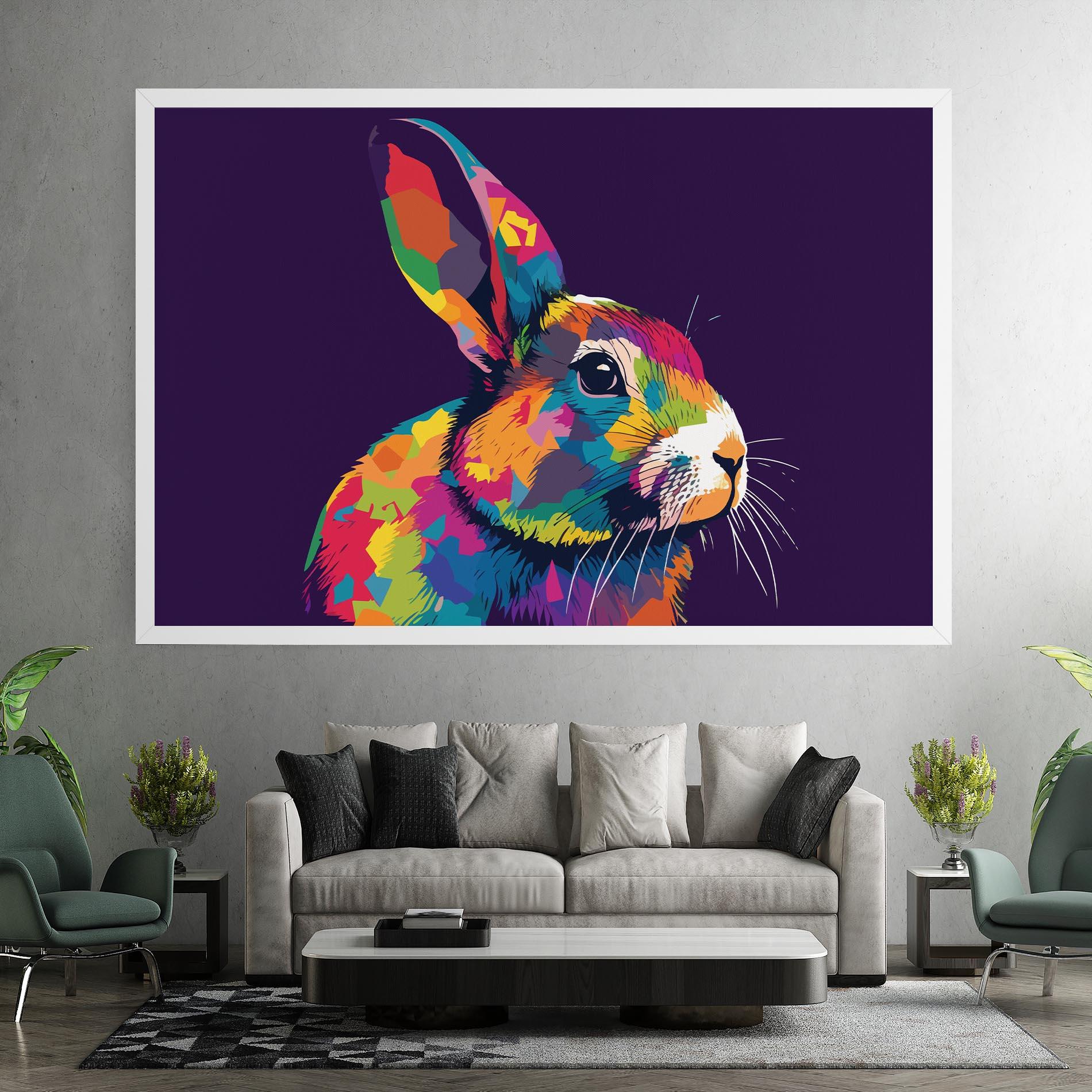 Tablou Canvas Bunny On Purple mockup 7