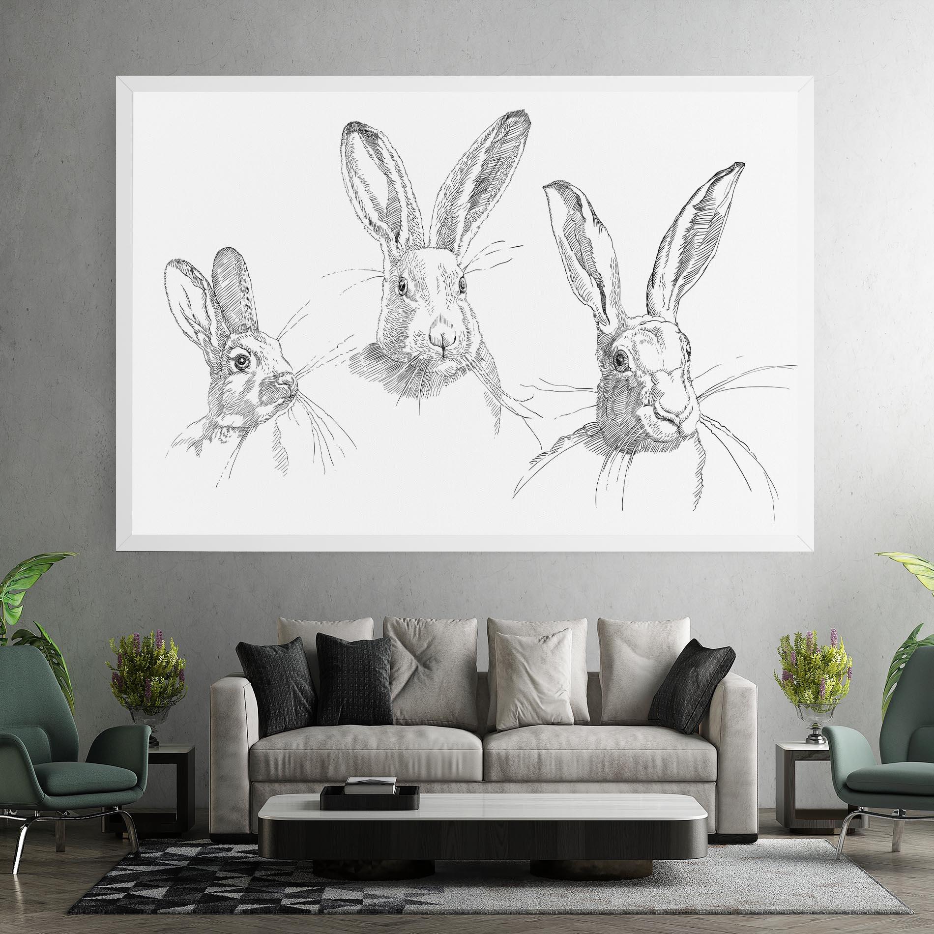 Tablou Canvas Hand Drawn Bunny mockup 7