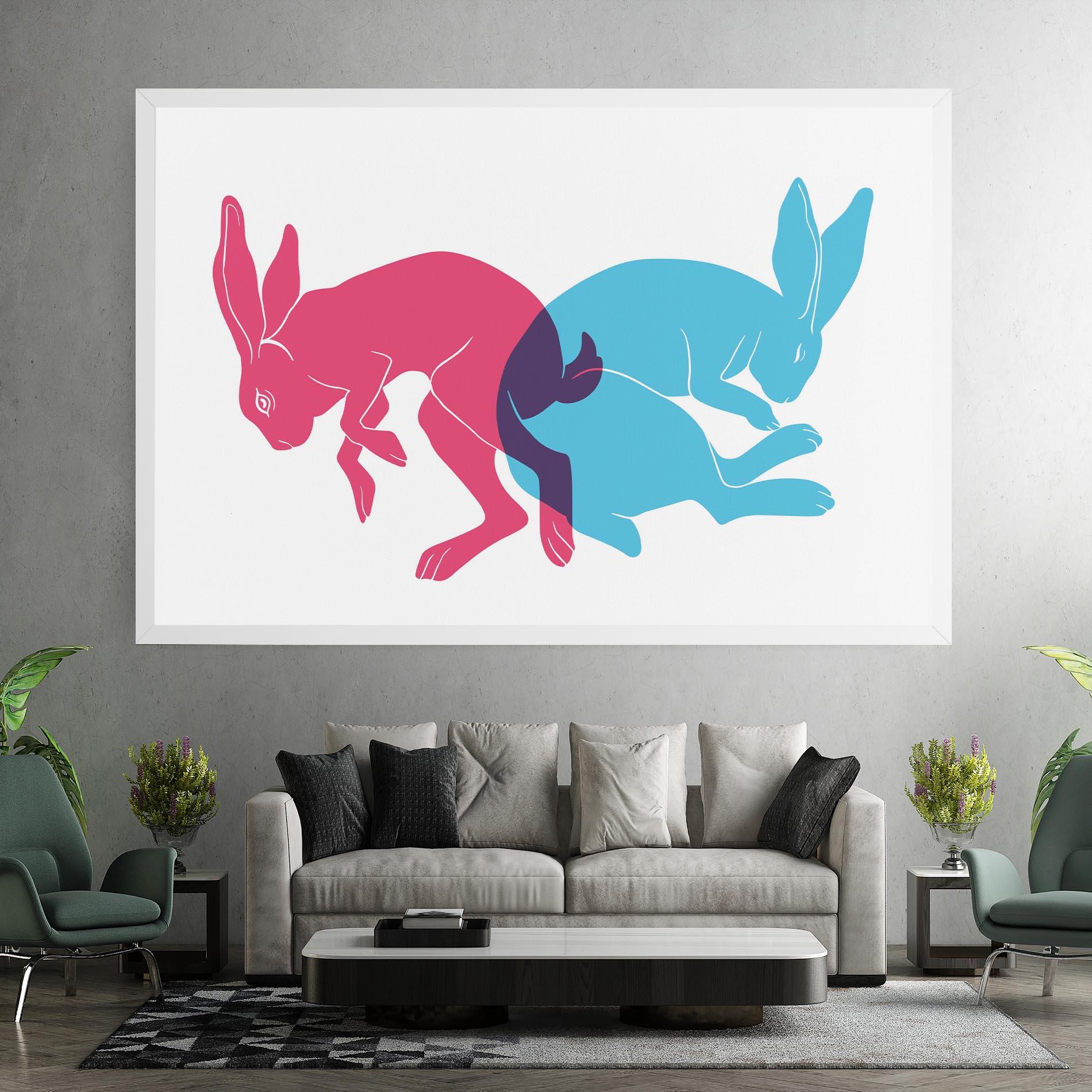 Tablou Canvas Rabbits Riso mockup 7
