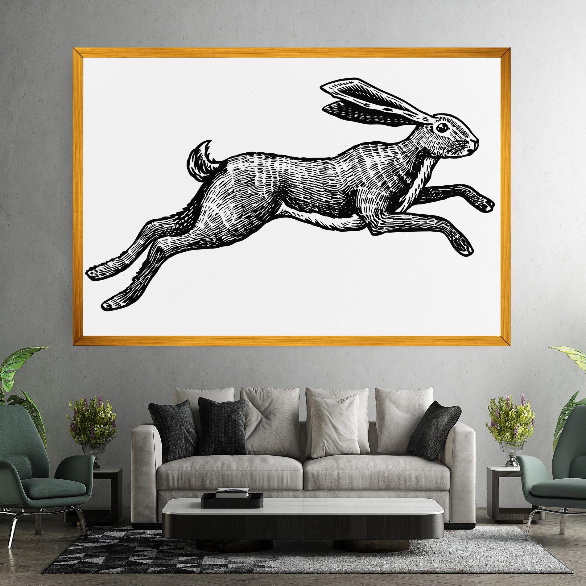 Tablou Canvas Black Line Bunny mockup 7