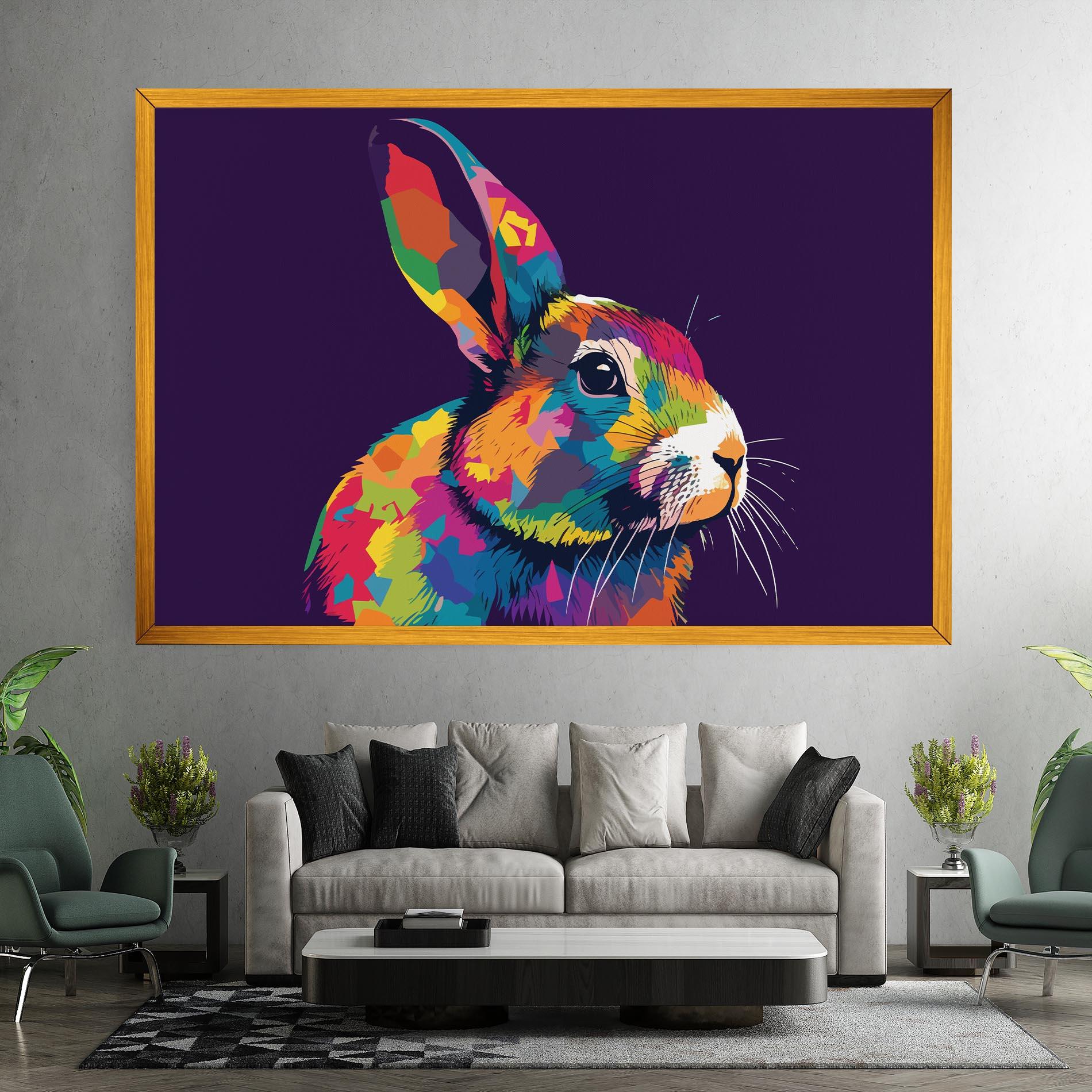 Tablou Canvas Bunny On Purple mockup 7
