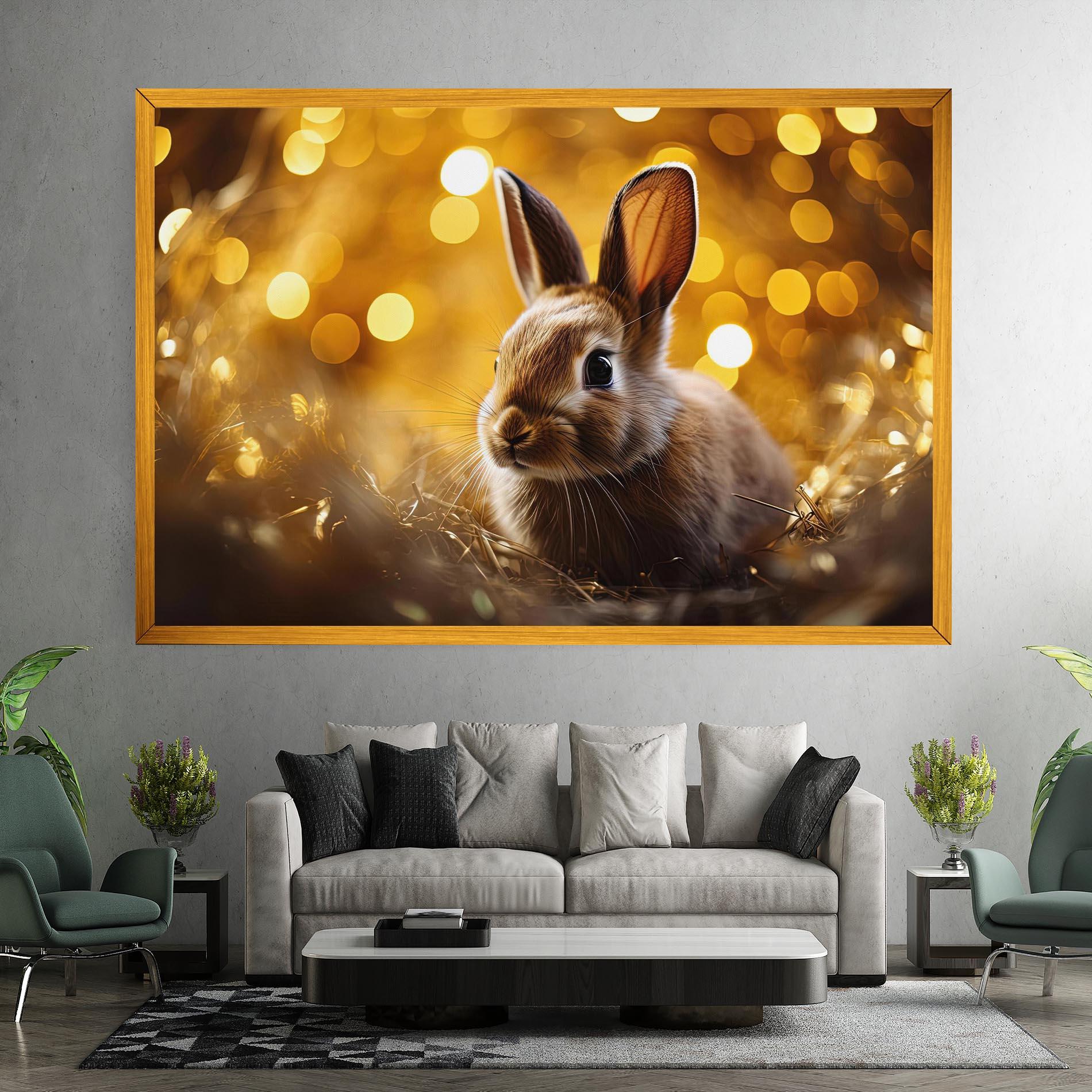 Tablou Canvas Gold Lights Bunny mockup 7