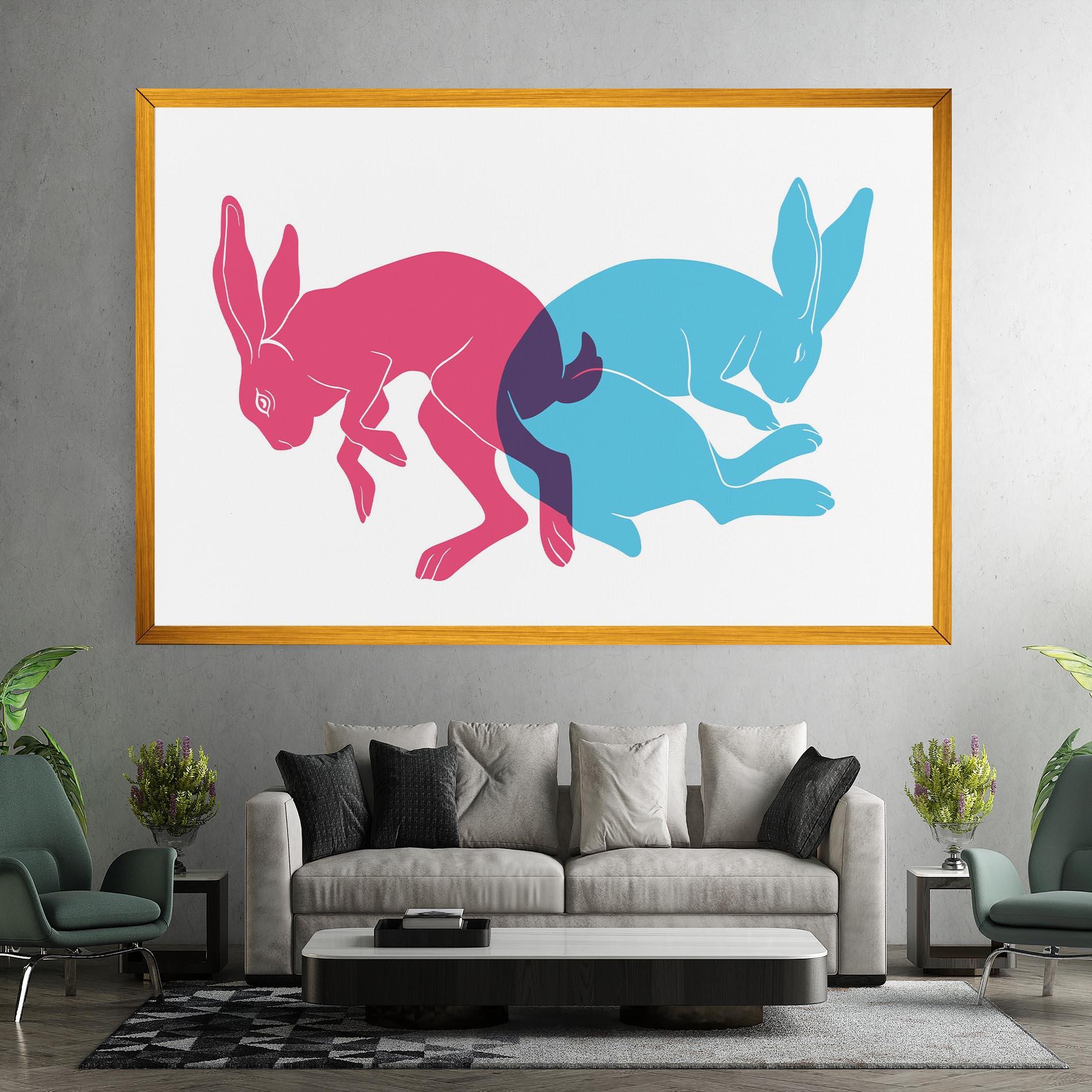 Tablou Canvas Rabbits Riso mockup 7