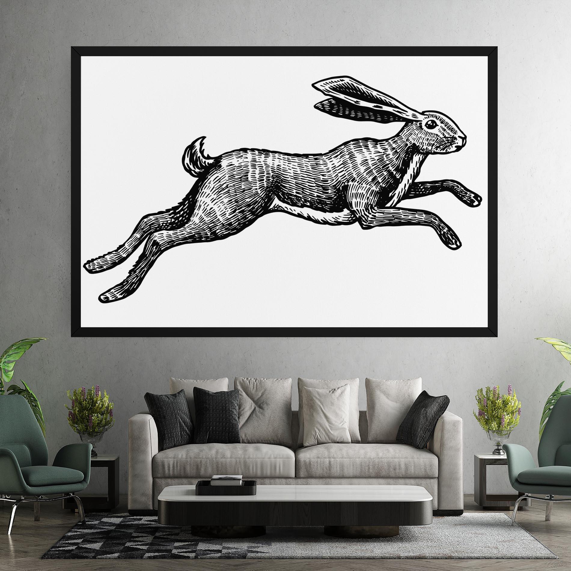 Tablou Canvas Black Line Bunny mockup 7