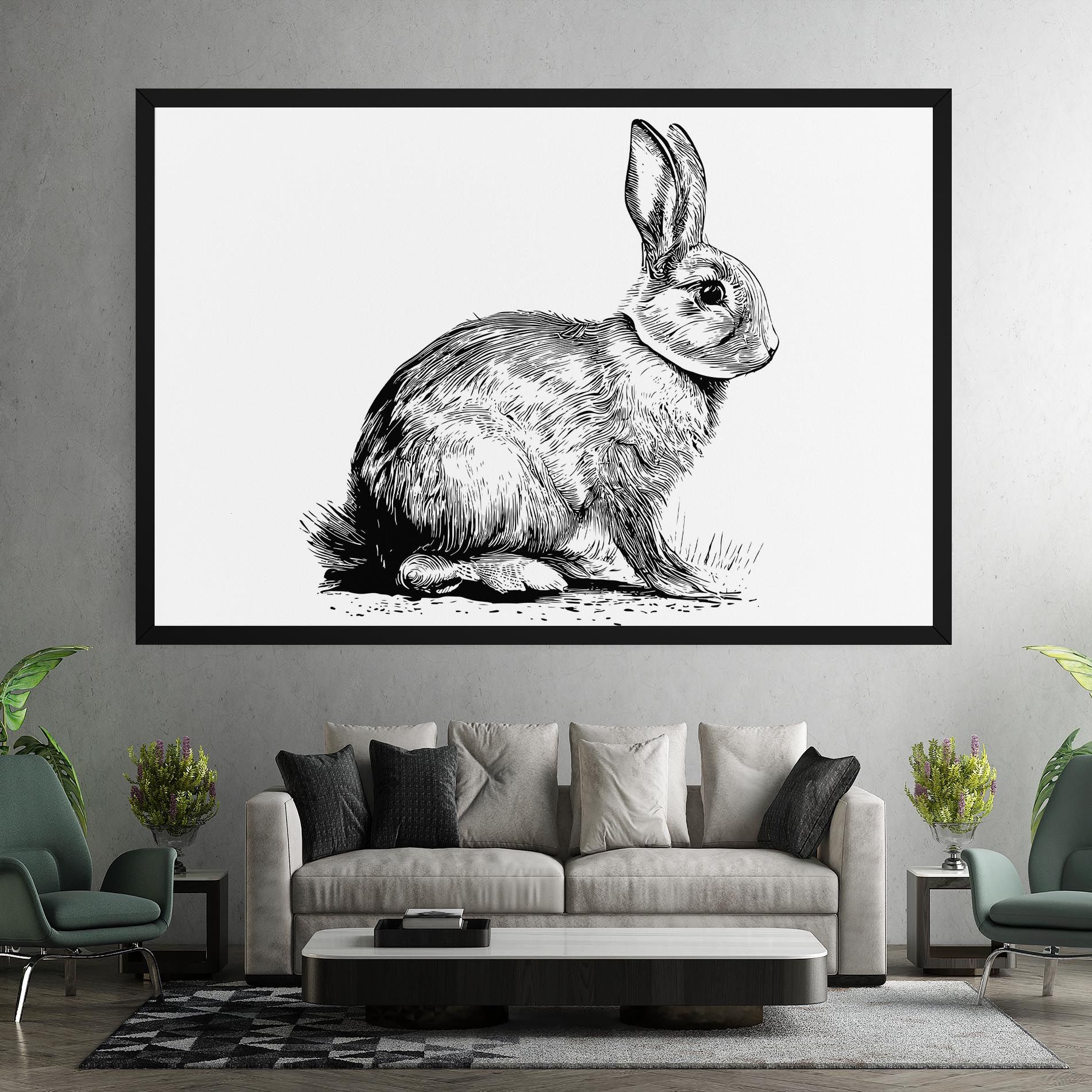 Bunny Black Lines mockup 7