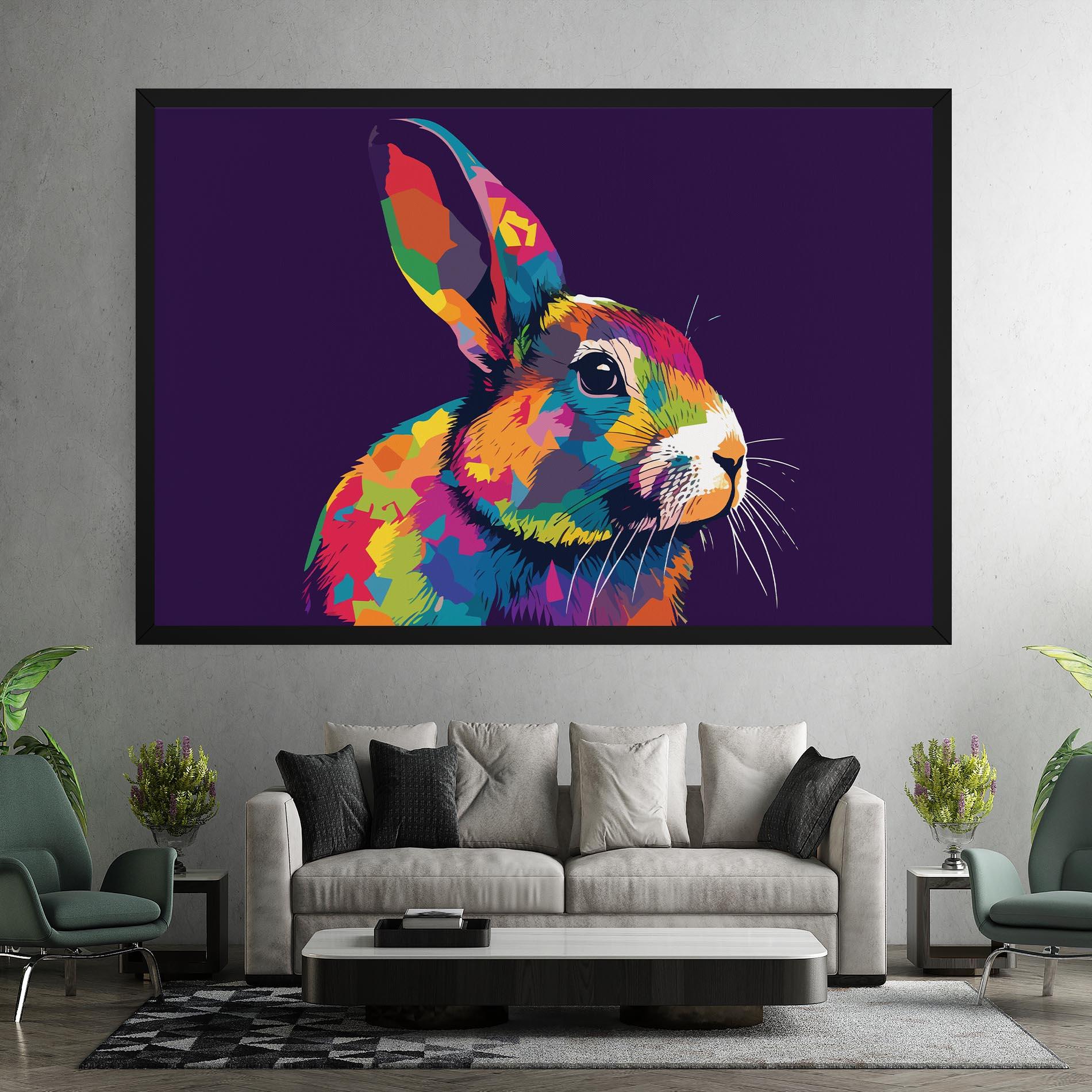 Tablou Canvas Bunny On Purple mockup 7