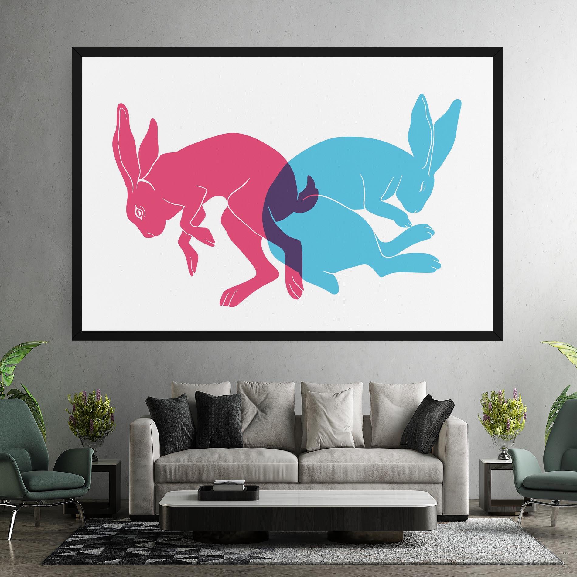 Tablou Canvas Rabbits Riso mockup 7