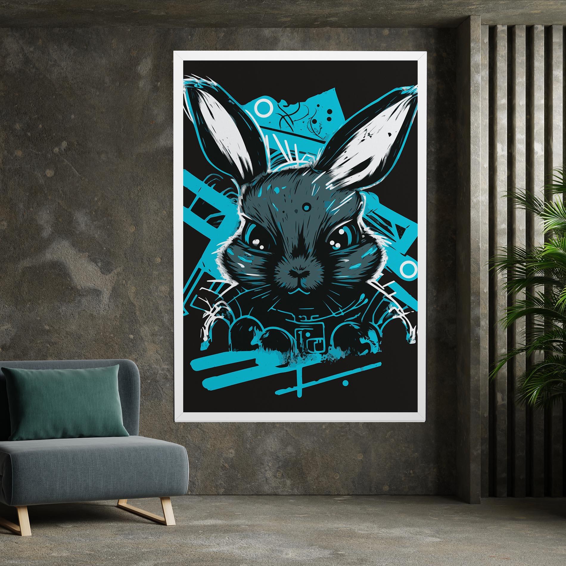 Tablou Canvas Grey Blue Bunny mockup 7