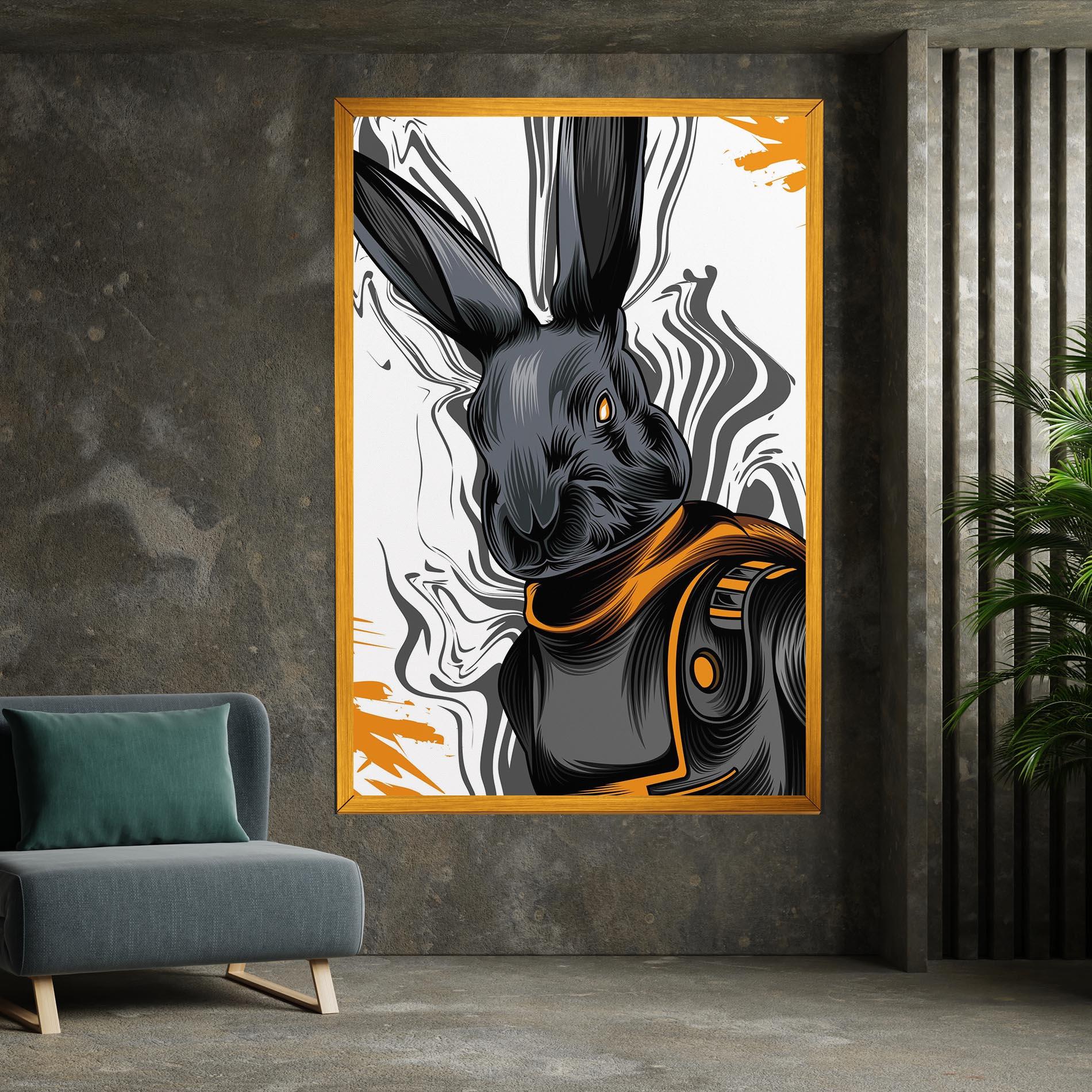 Tablou Canvas Cyborg Yellow Bunny mockup 7