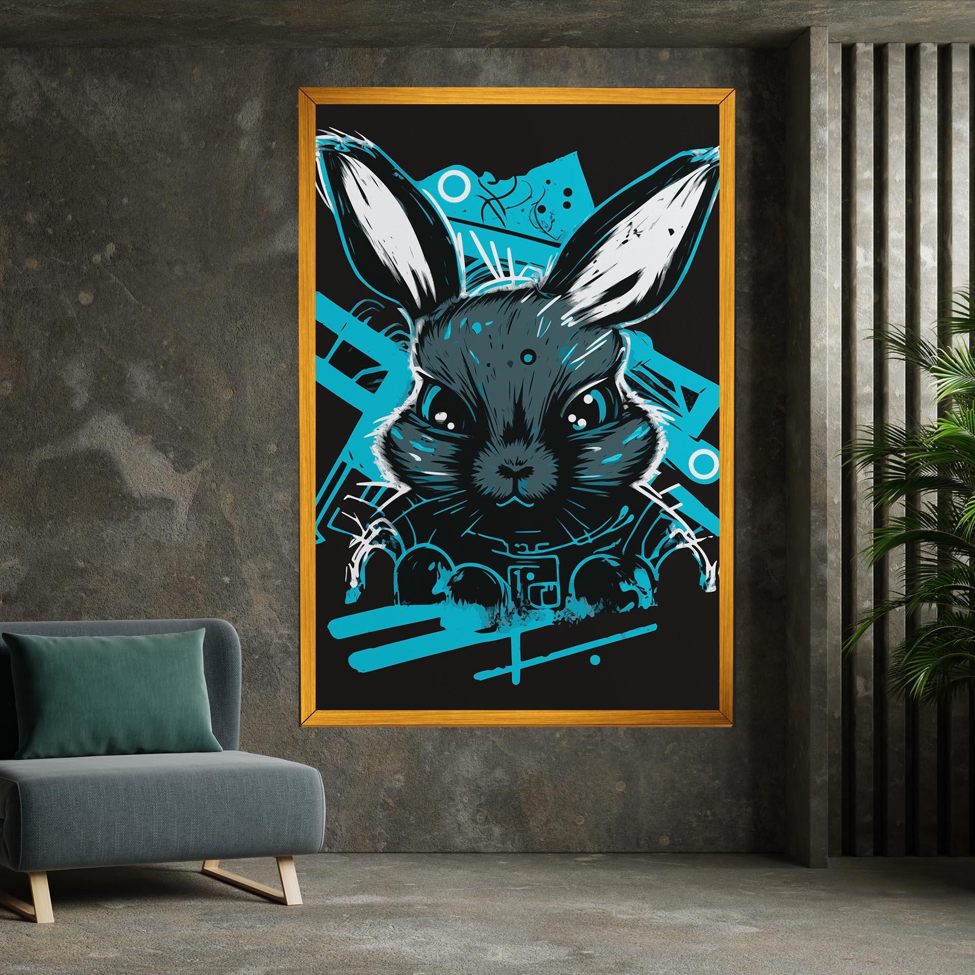 Tablou Canvas Grey Blue Bunny mockup 7