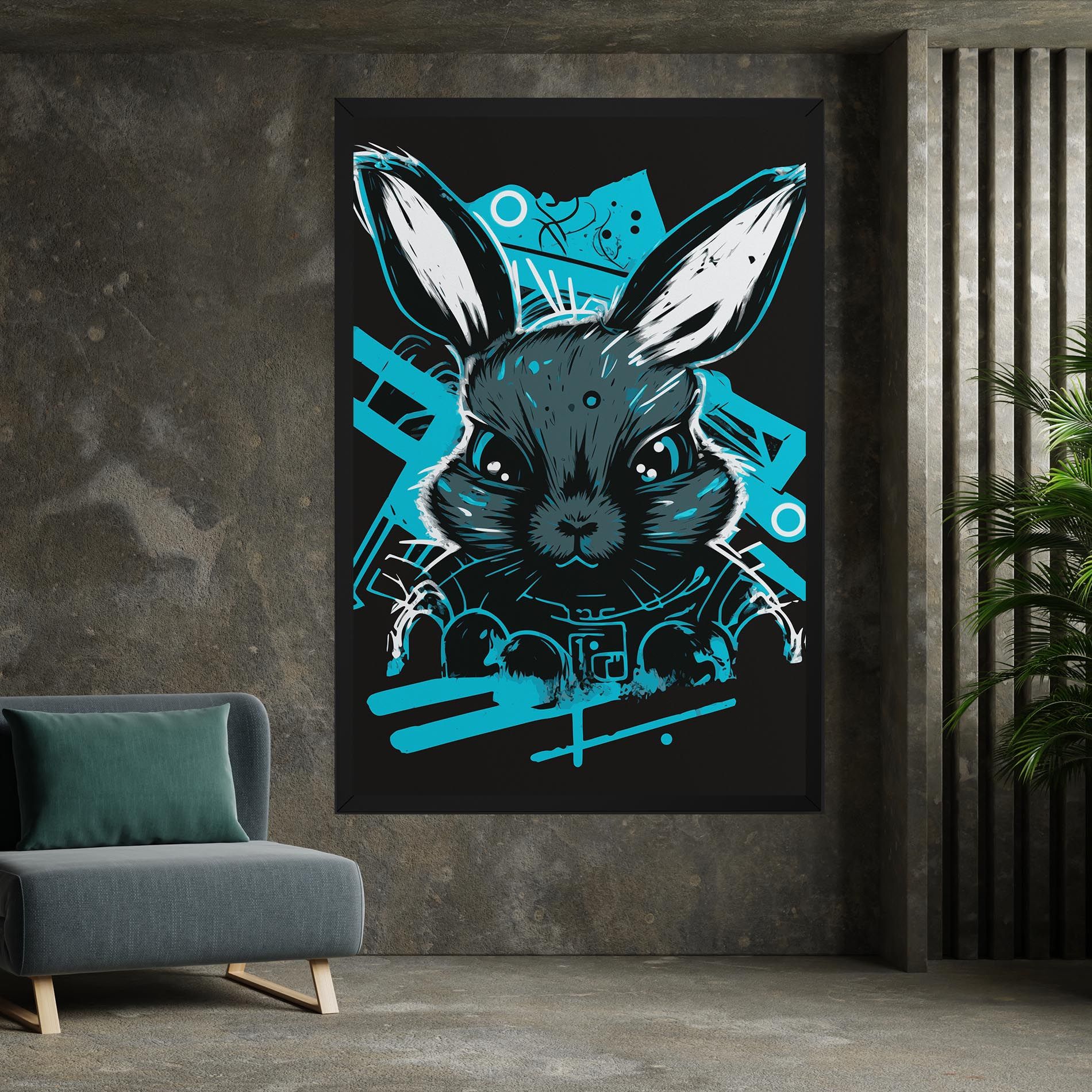 Grey Blue Bunny mockup 7