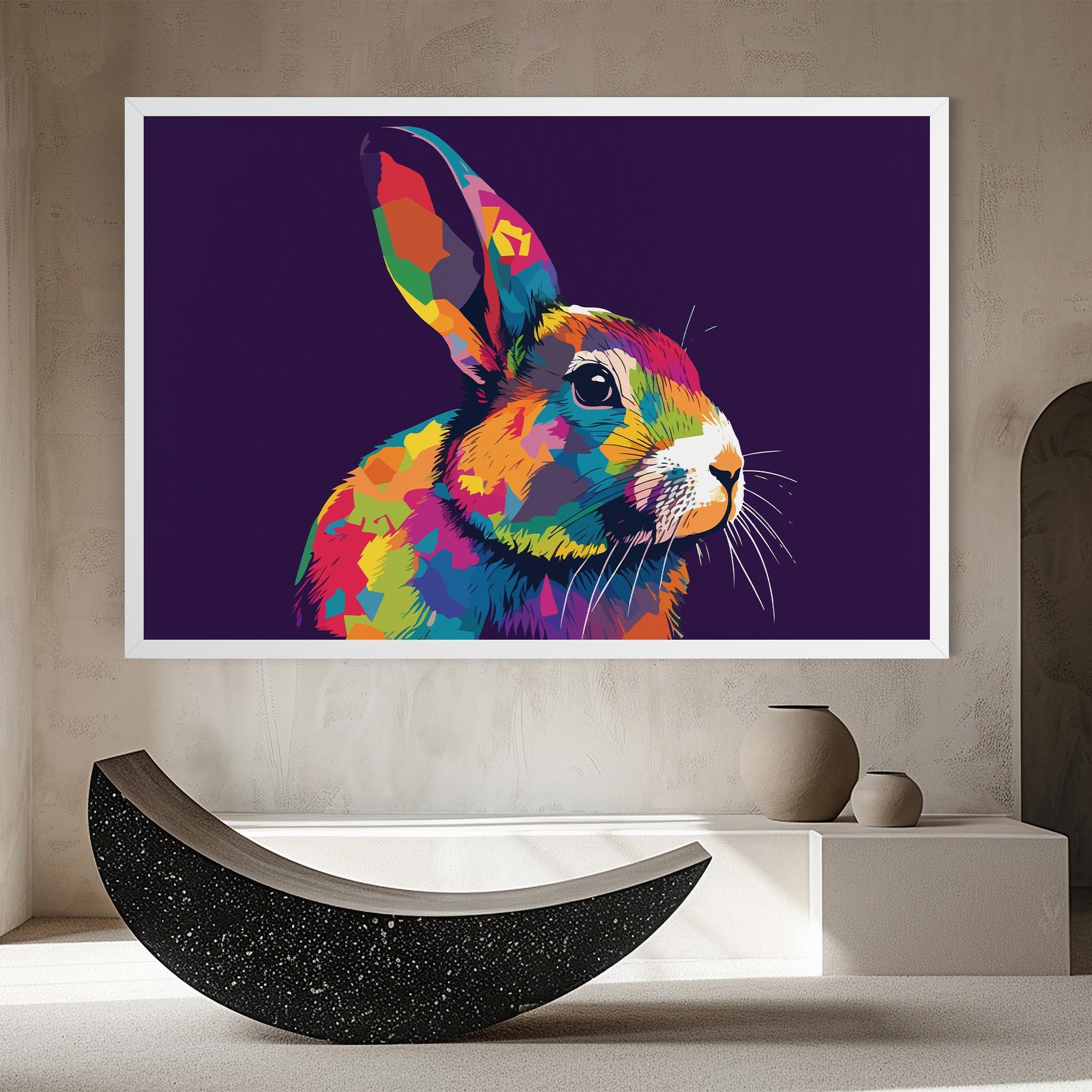 Tablou Canvas Bunny On Purple mockup 8