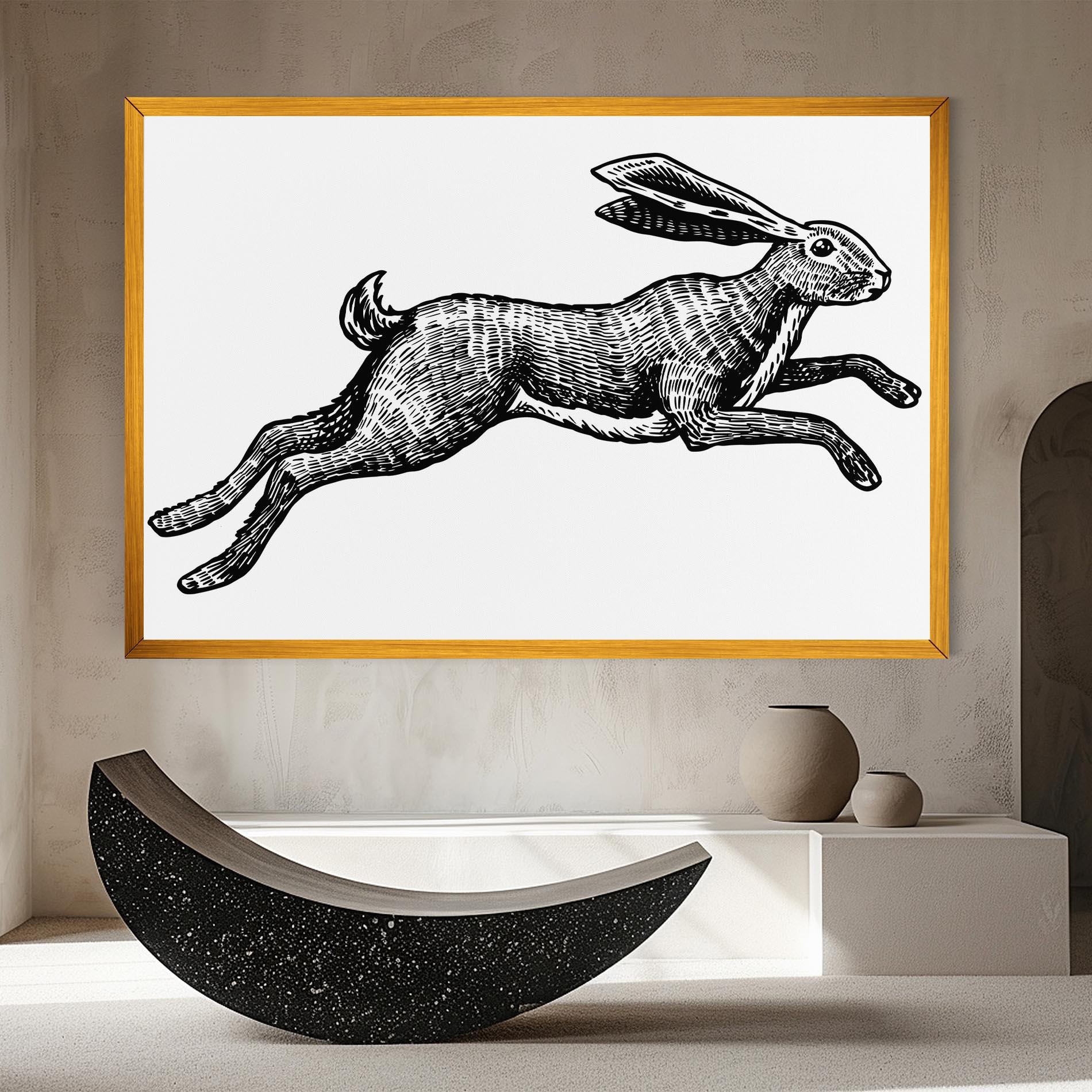 Tablou Canvas Black Line Bunny mockup 8
