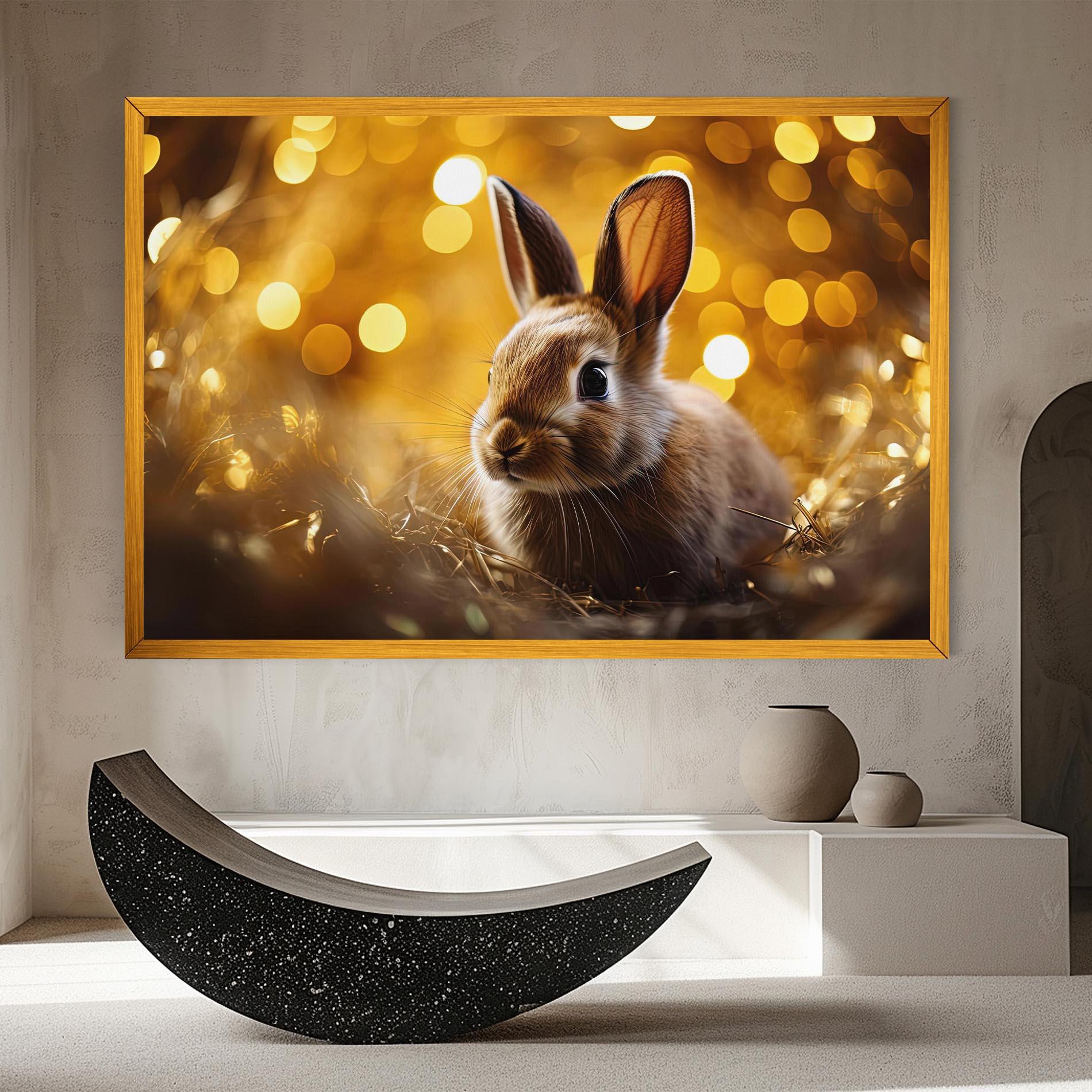 Tablou Canvas Gold Lights Bunny mockup 8