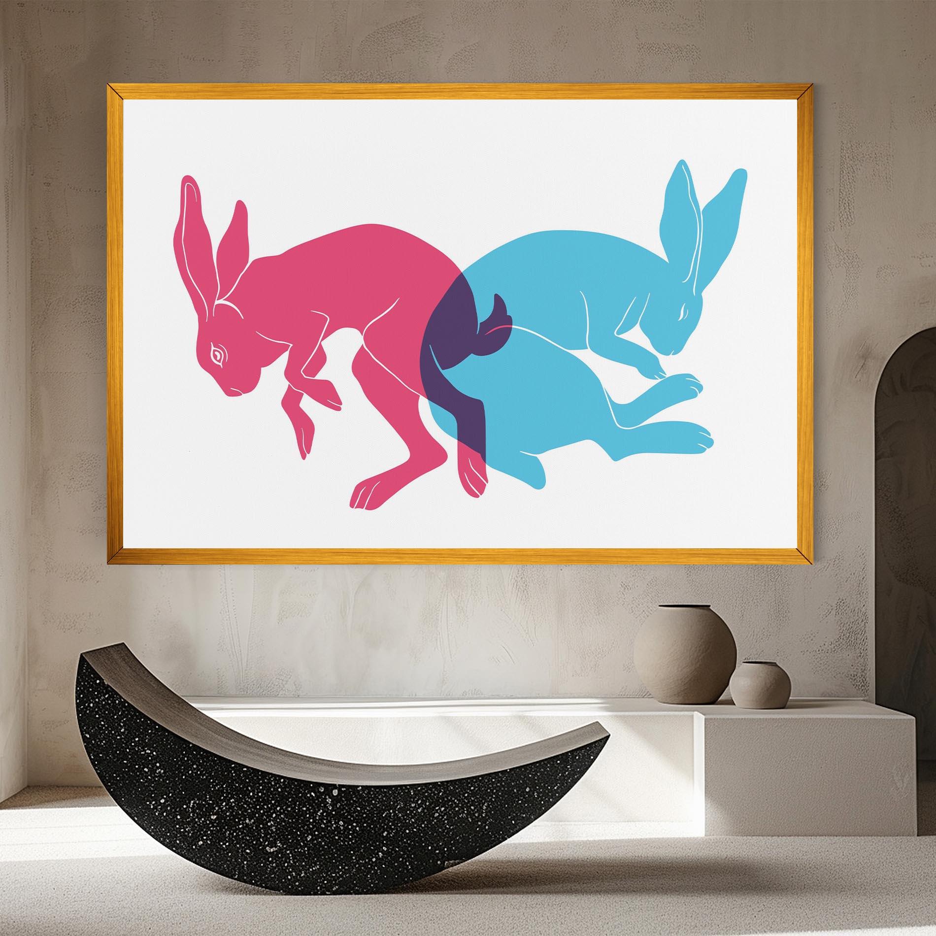 Tablou Canvas Rabbits Riso mockup 8
