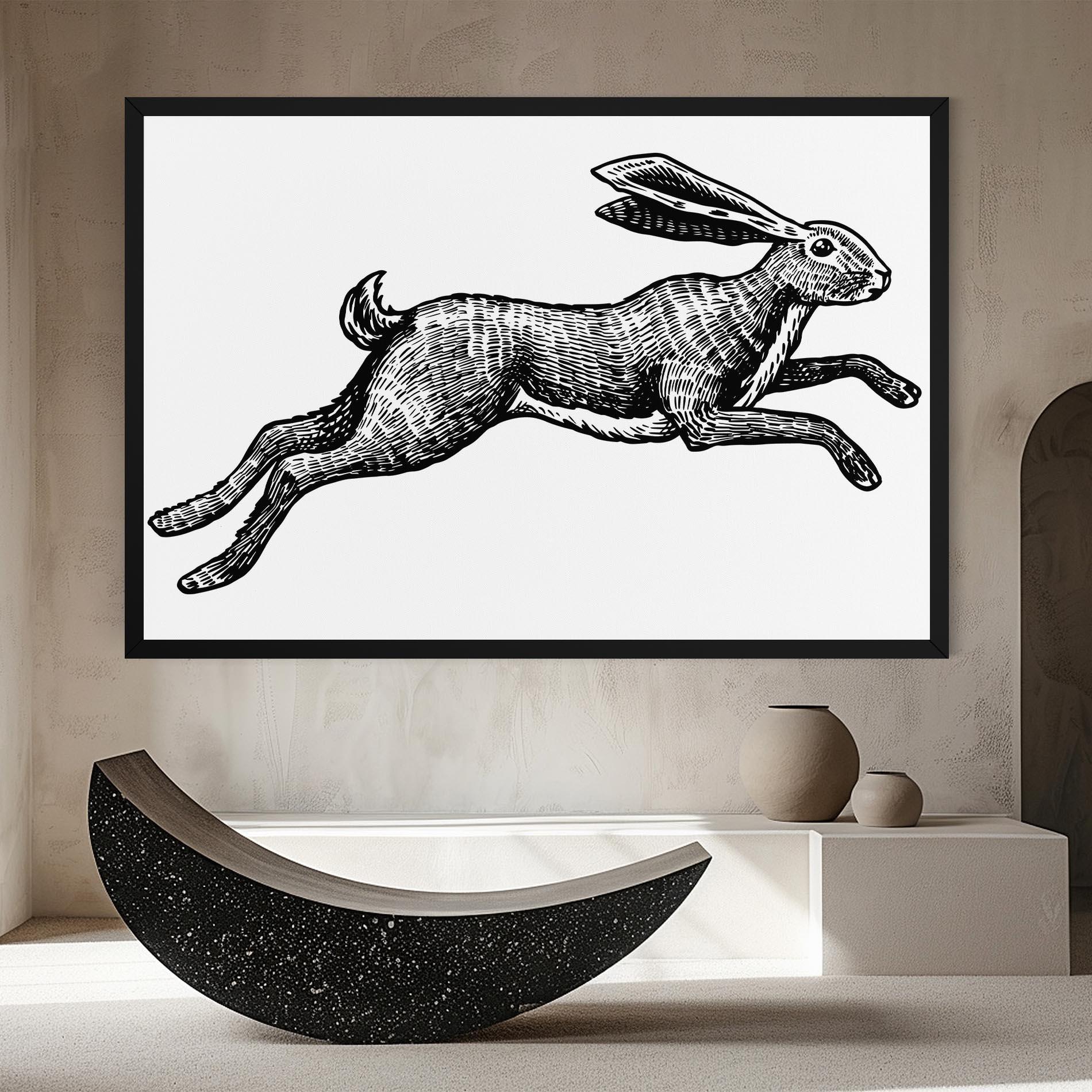 Tablou Canvas Black Line Bunny mockup 8