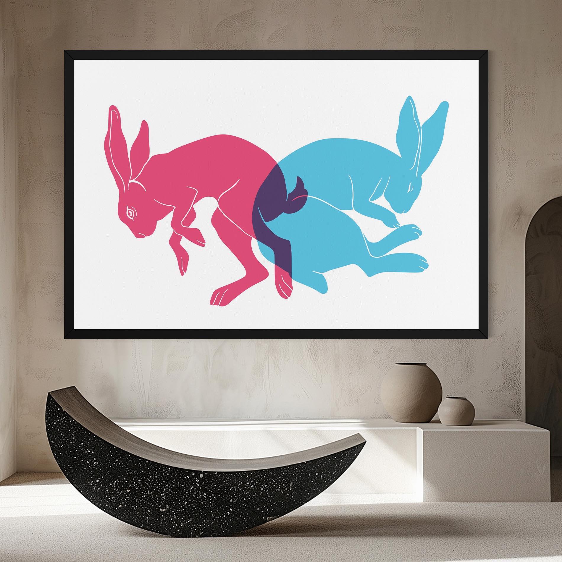 Tablou Canvas Rabbits Riso mockup 8