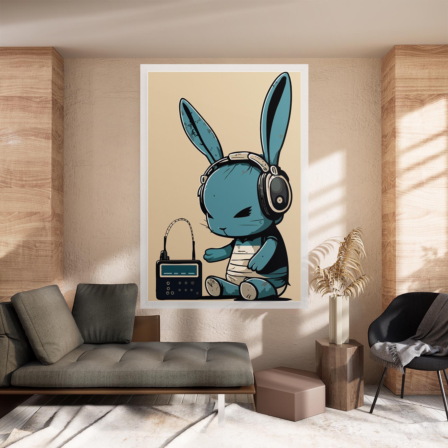 Tablou Canvas Blue Baby Bunny mockup 8