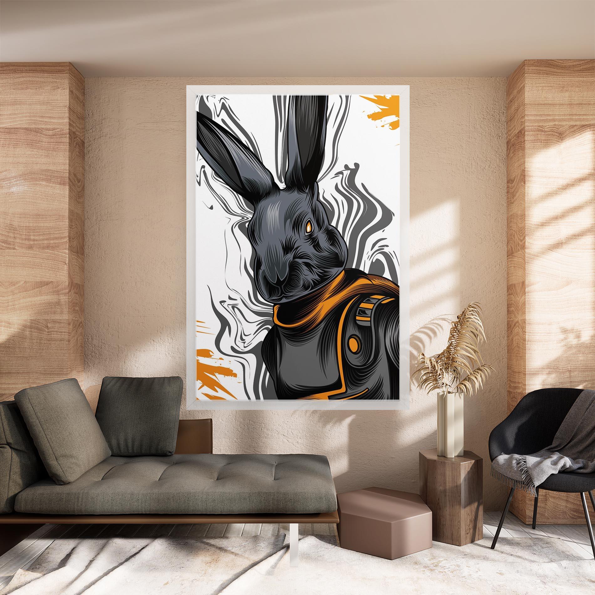 Tablou Canvas Cyborg Yellow Bunny mockup 8