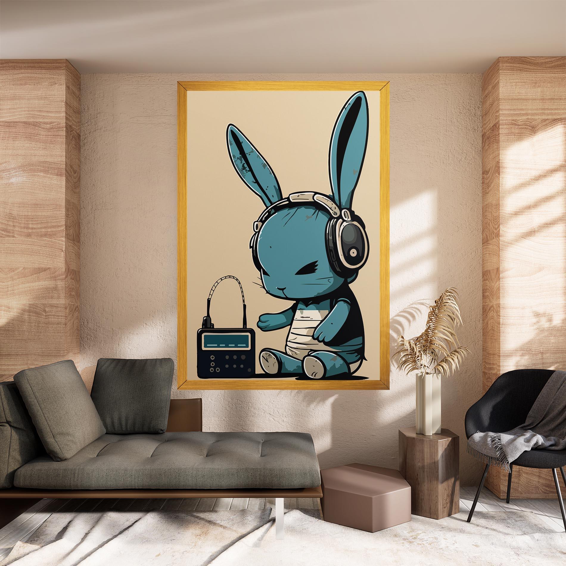 Tablou Canvas Blue Baby Bunny mockup 8