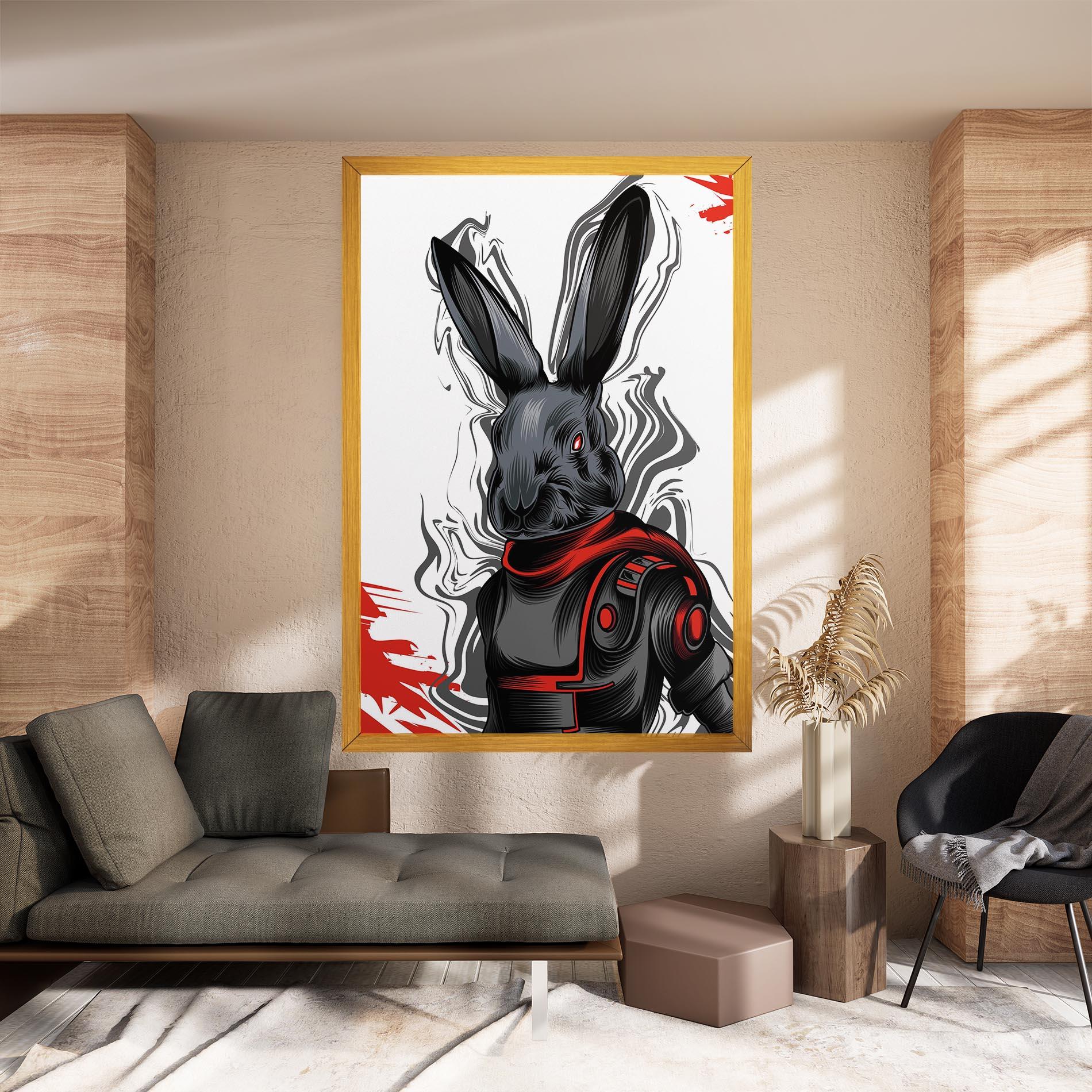 Tablou Canvas Cyborg Red Bunny mockup 8