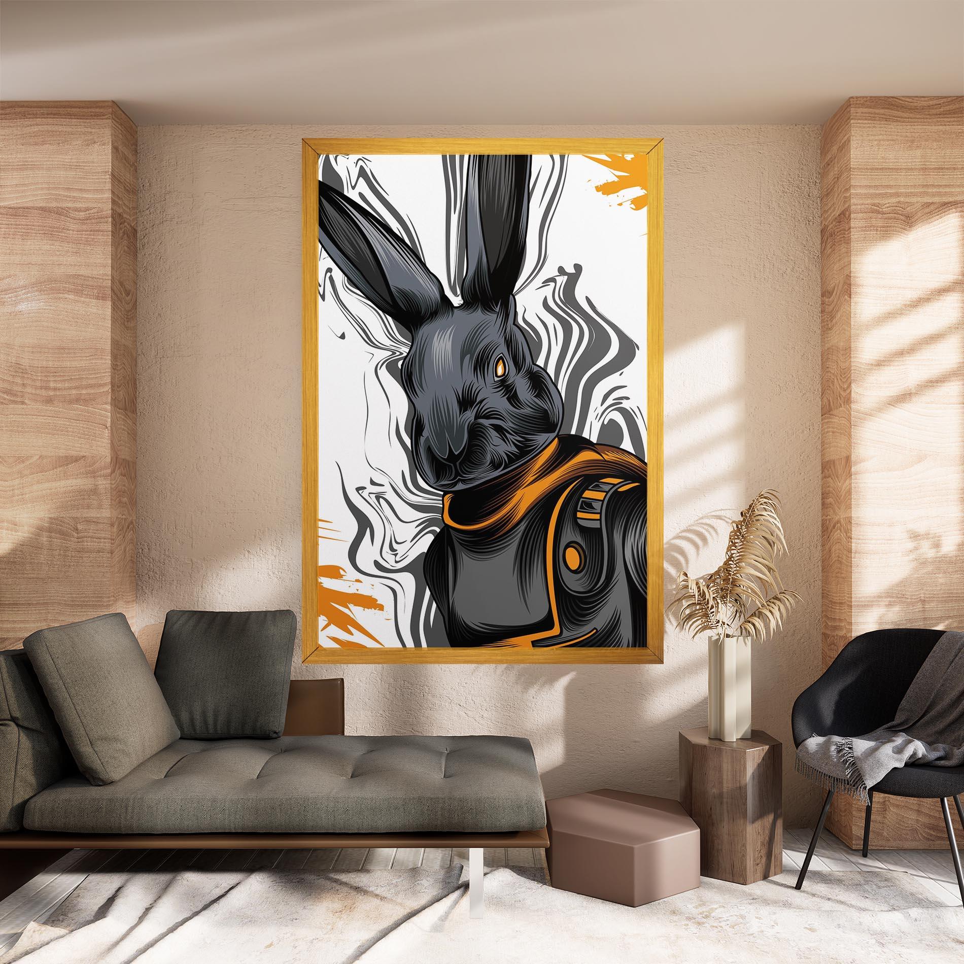 Tablou Canvas Cyborg Yellow Bunny mockup 8