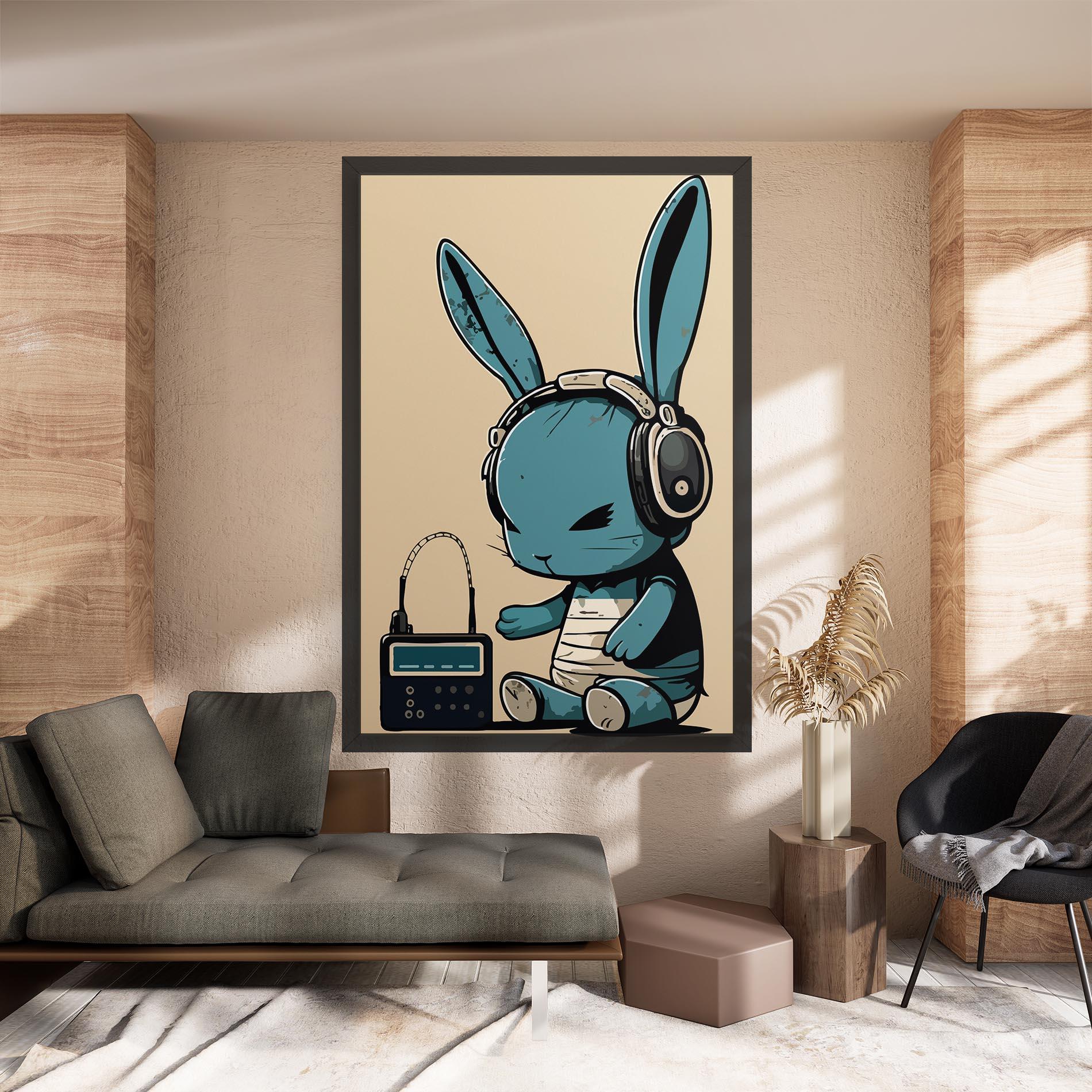 Tablou Canvas Blue Baby Bunny mockup 8