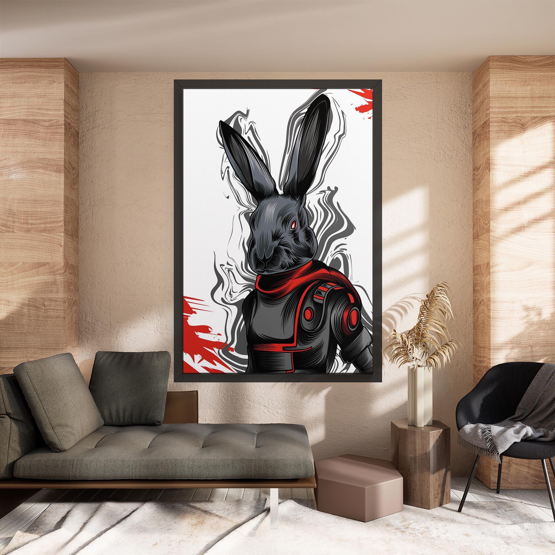 Tablou Canvas Cyborg Red Bunny mockup 8