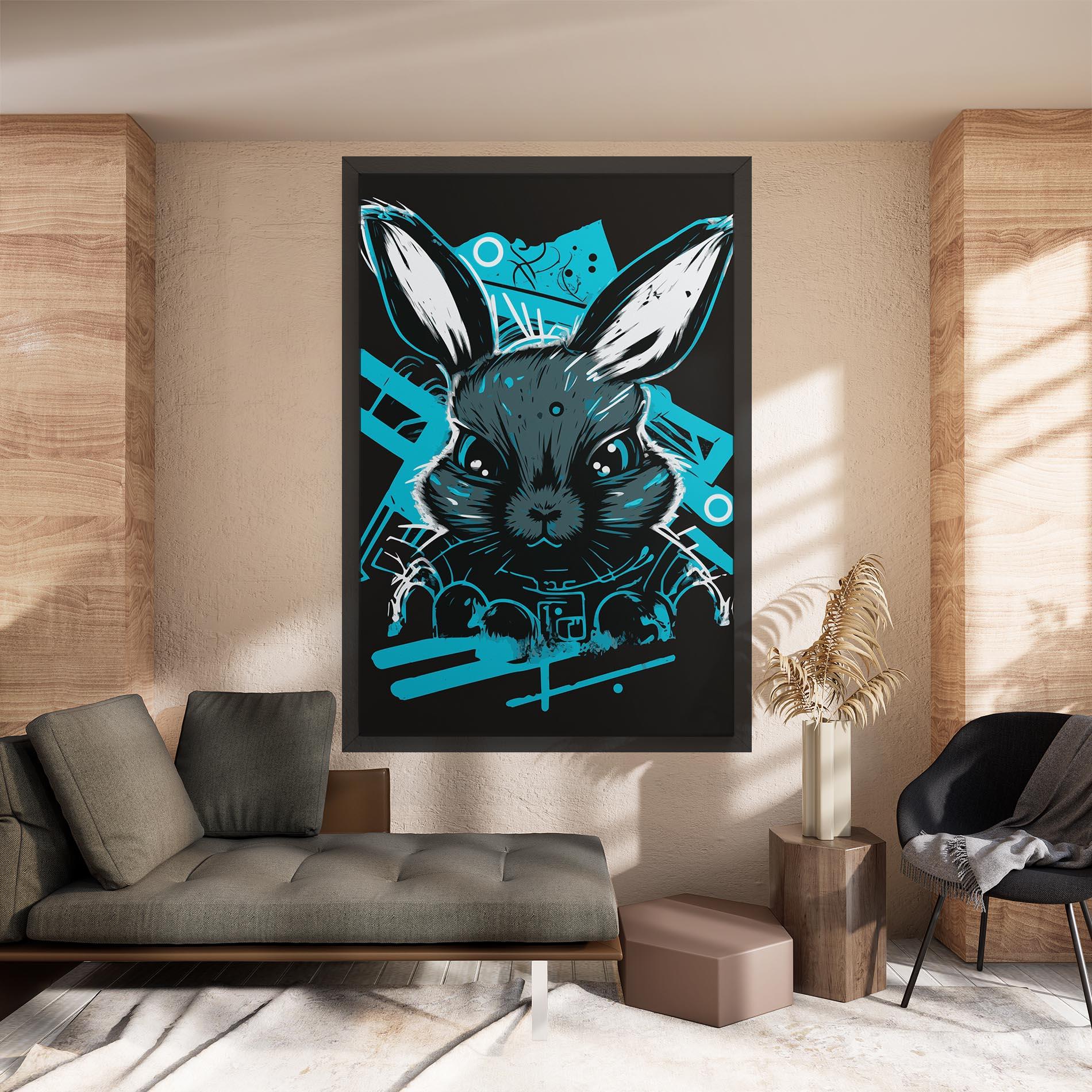 Tablou Canvas Grey Blue Bunny mockup 8
