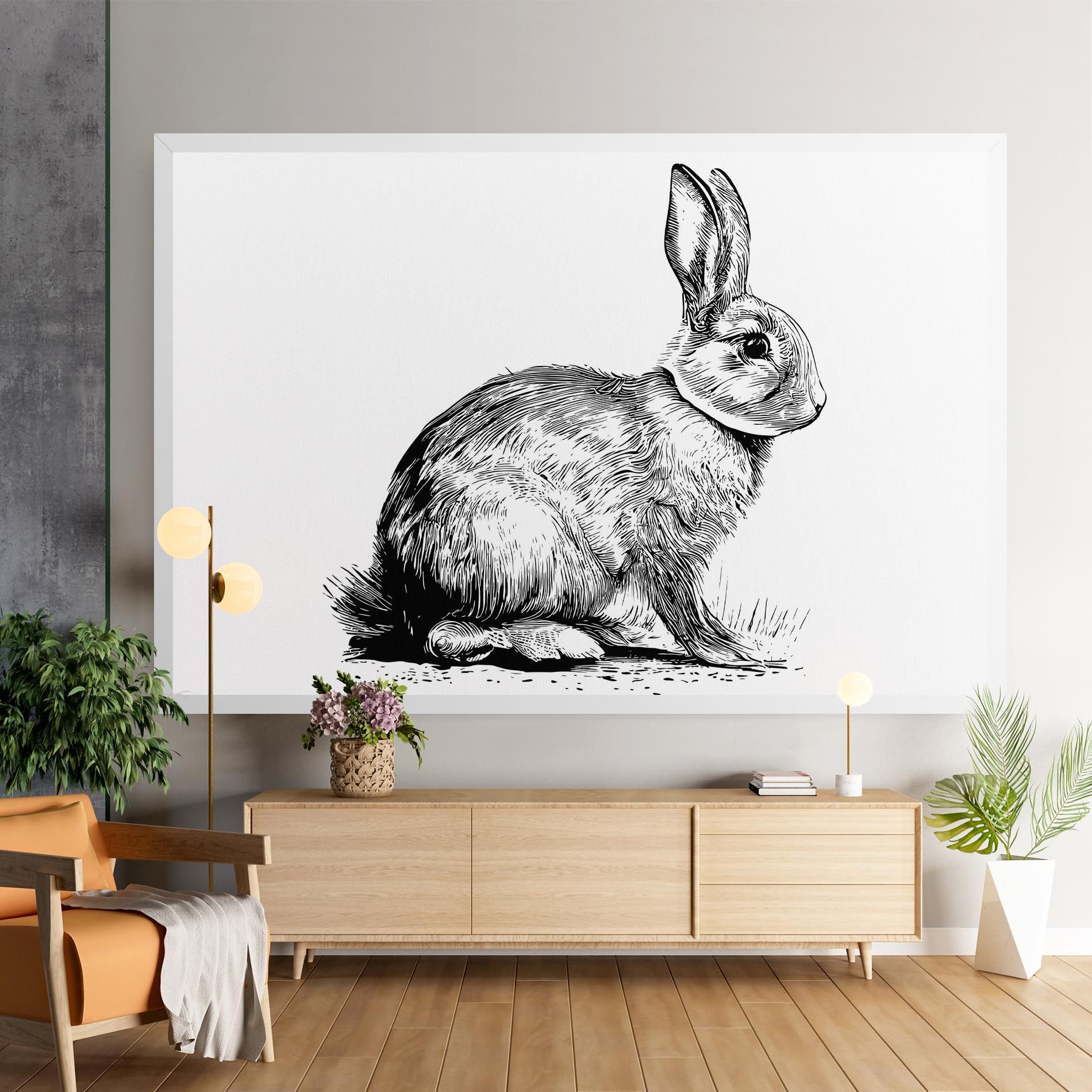 Bunny Black Lines mockup 9