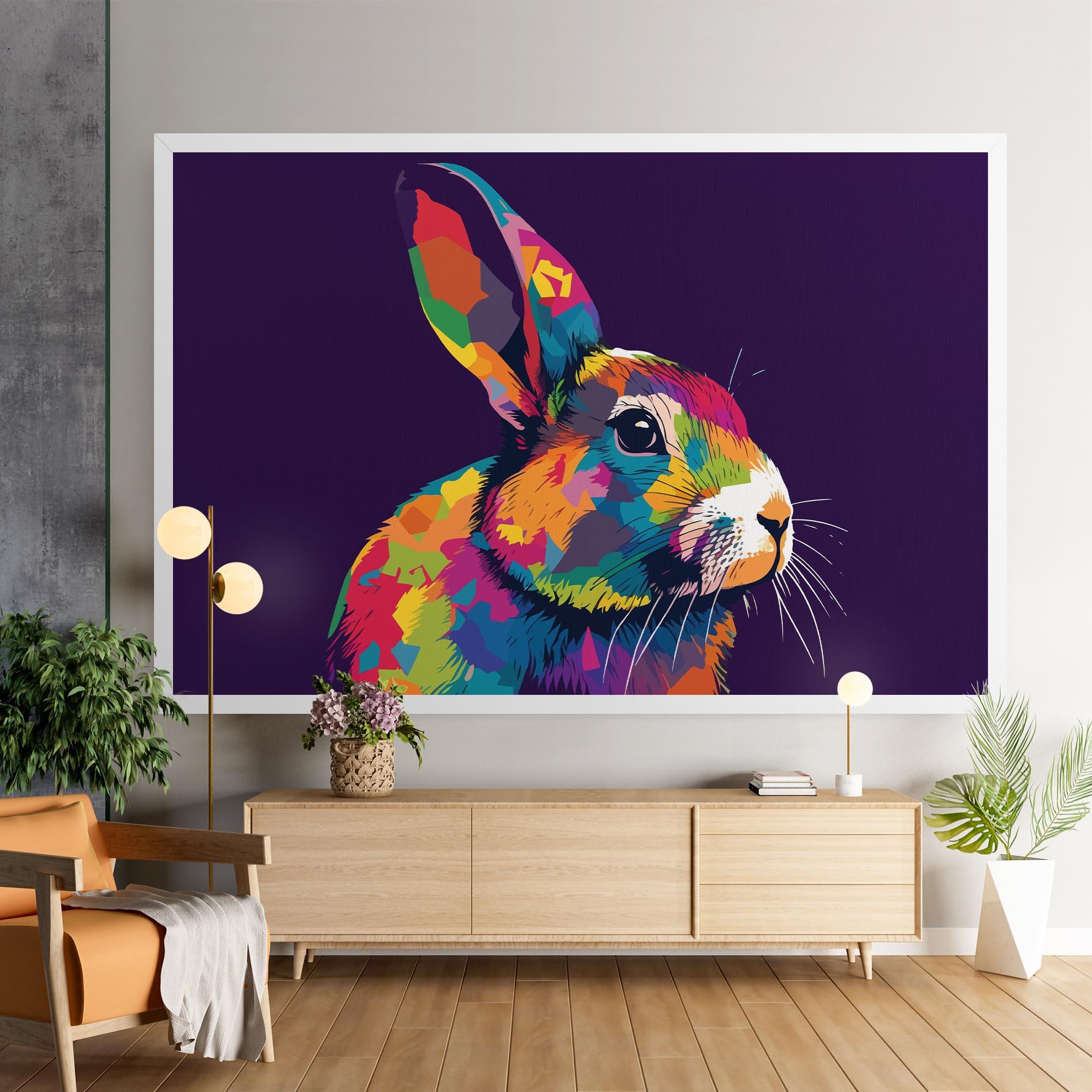 Tablou Canvas Bunny On Purple mockup 9