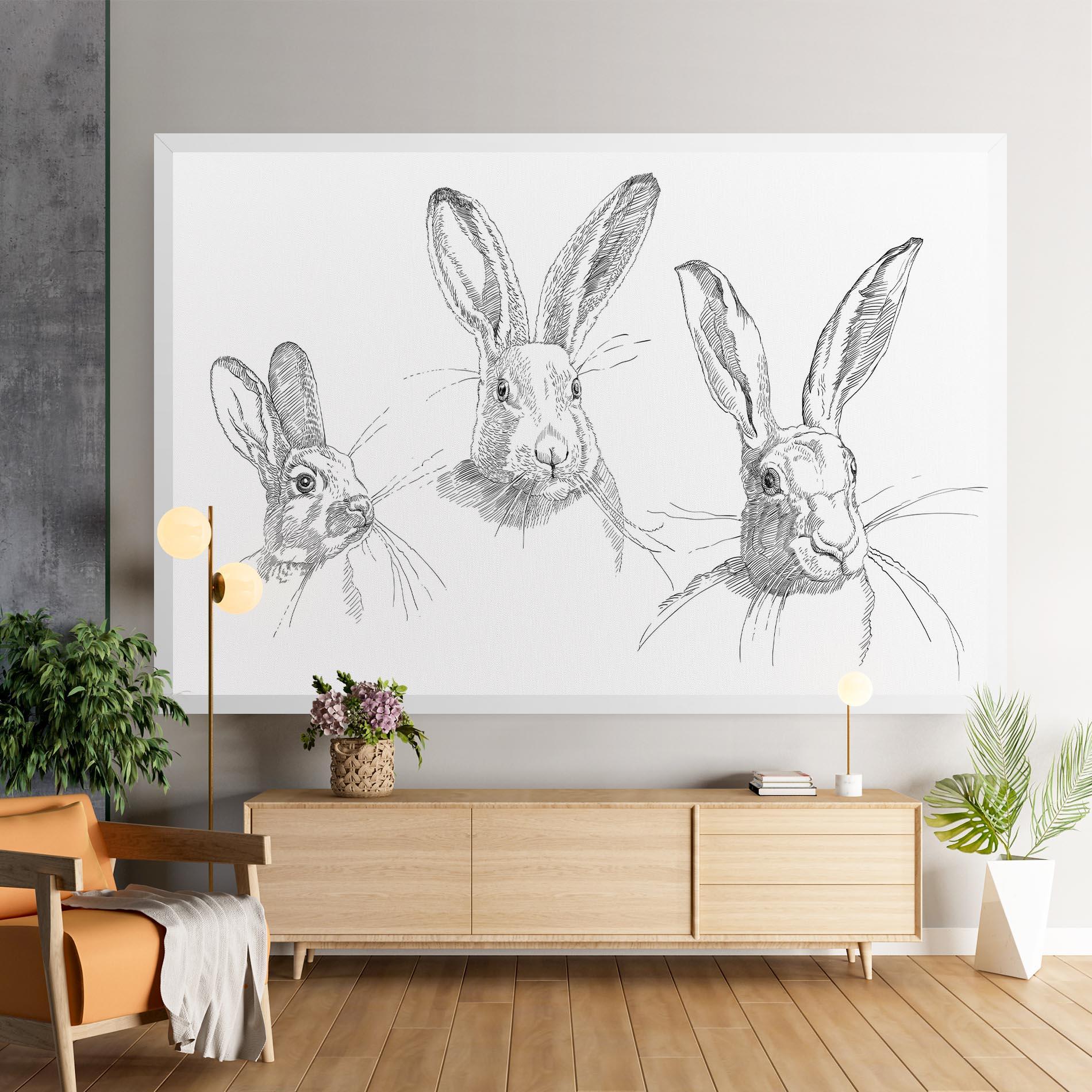 Tablou Canvas Hand Drawn Bunny mockup 9