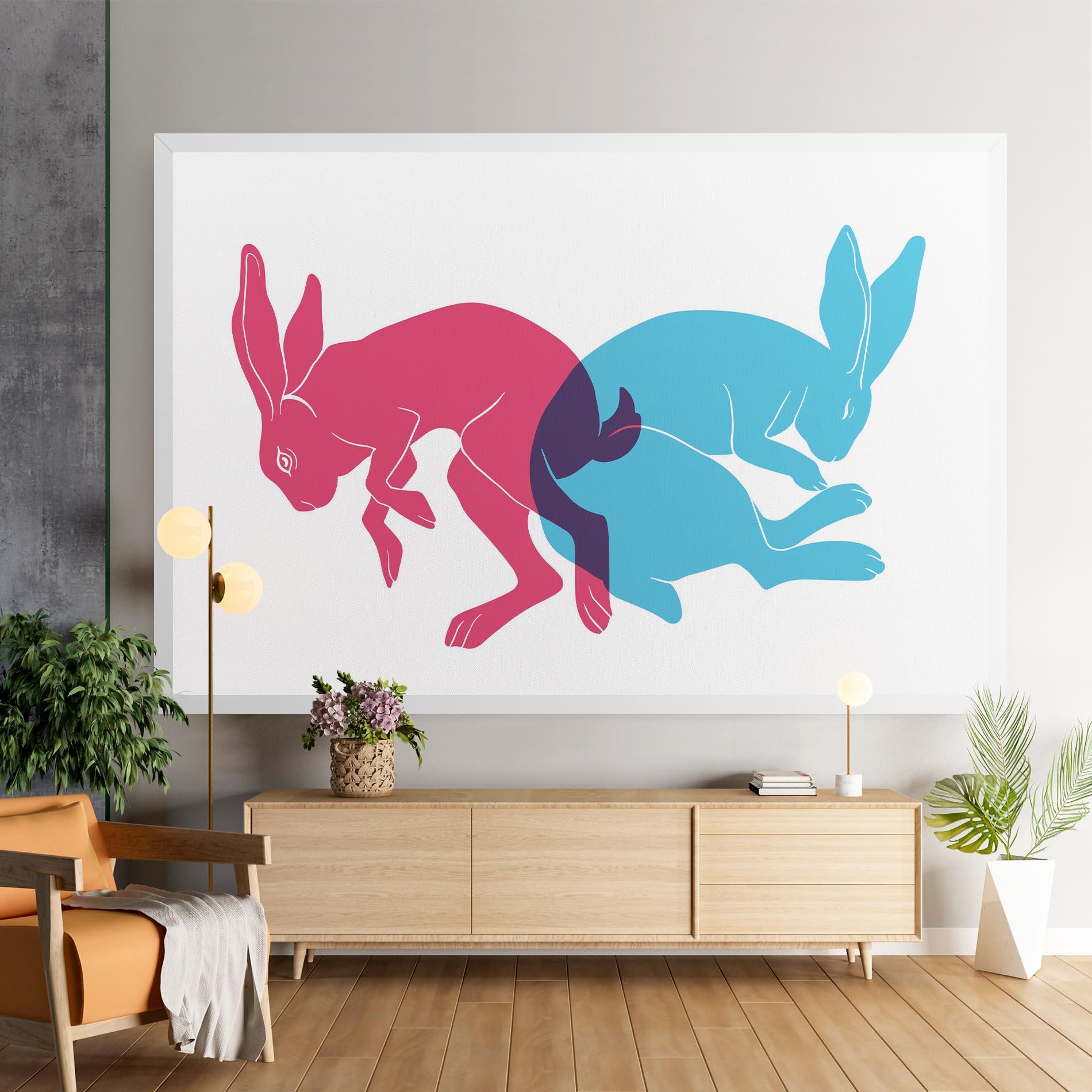Tablou Canvas Rabbits Riso mockup 9