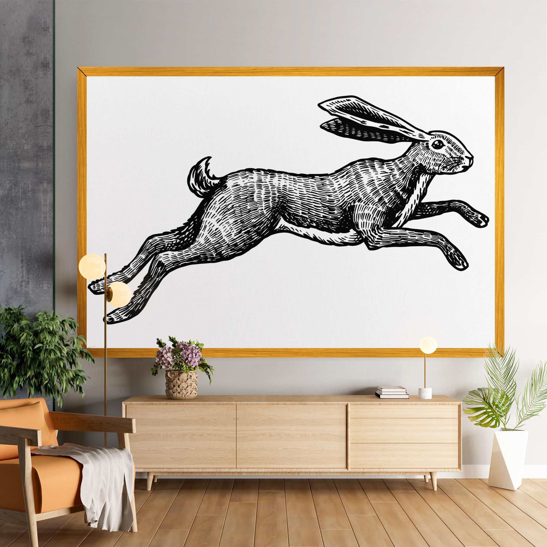 Tablou Canvas Black Line Bunny mockup 9