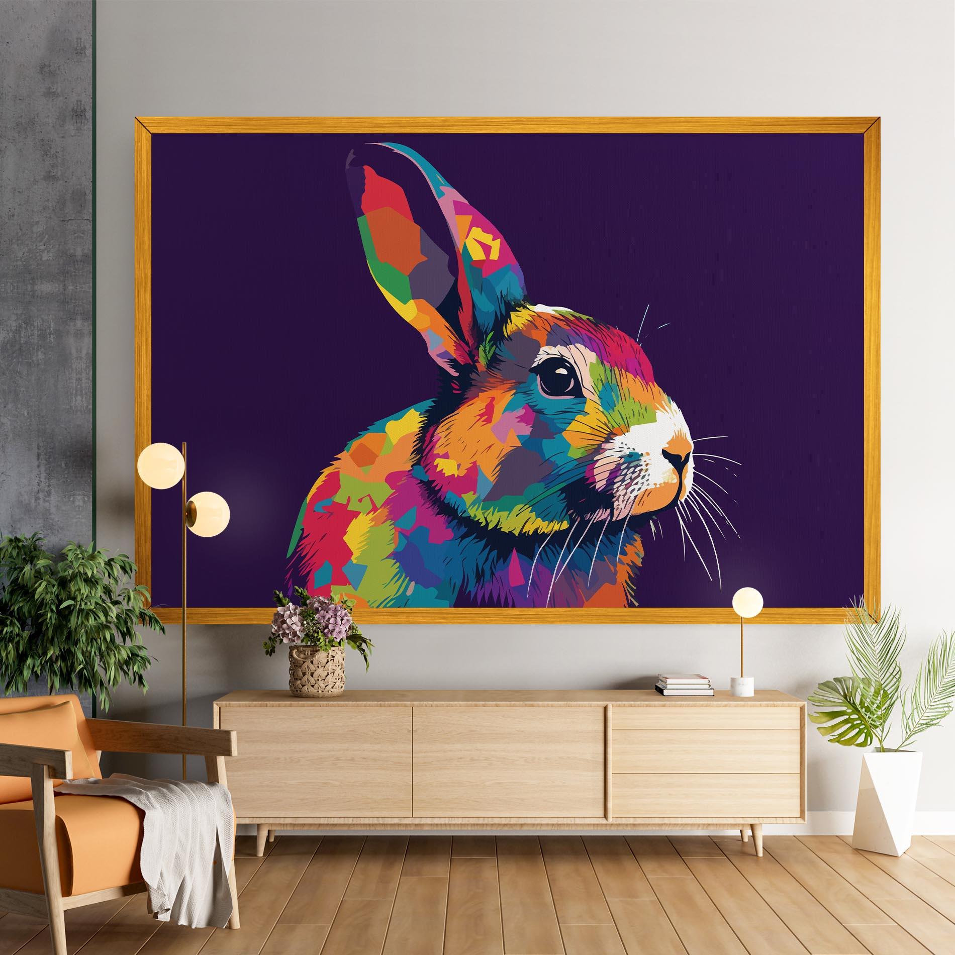 Tablou Canvas Bunny On Purple mockup 9
