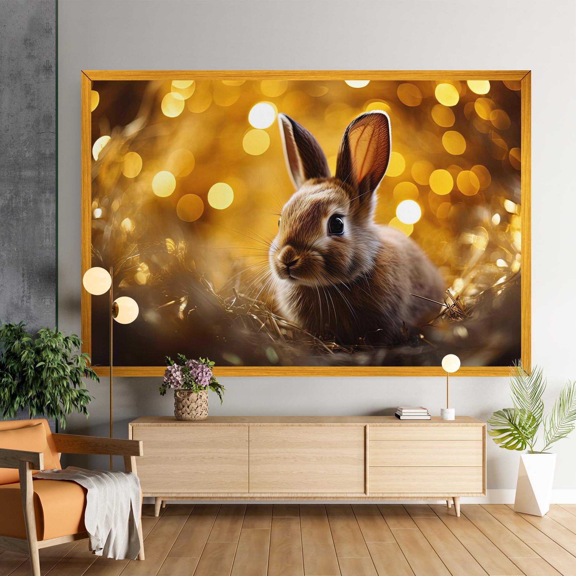 Tablou Canvas Gold Lights Bunny mockup 9