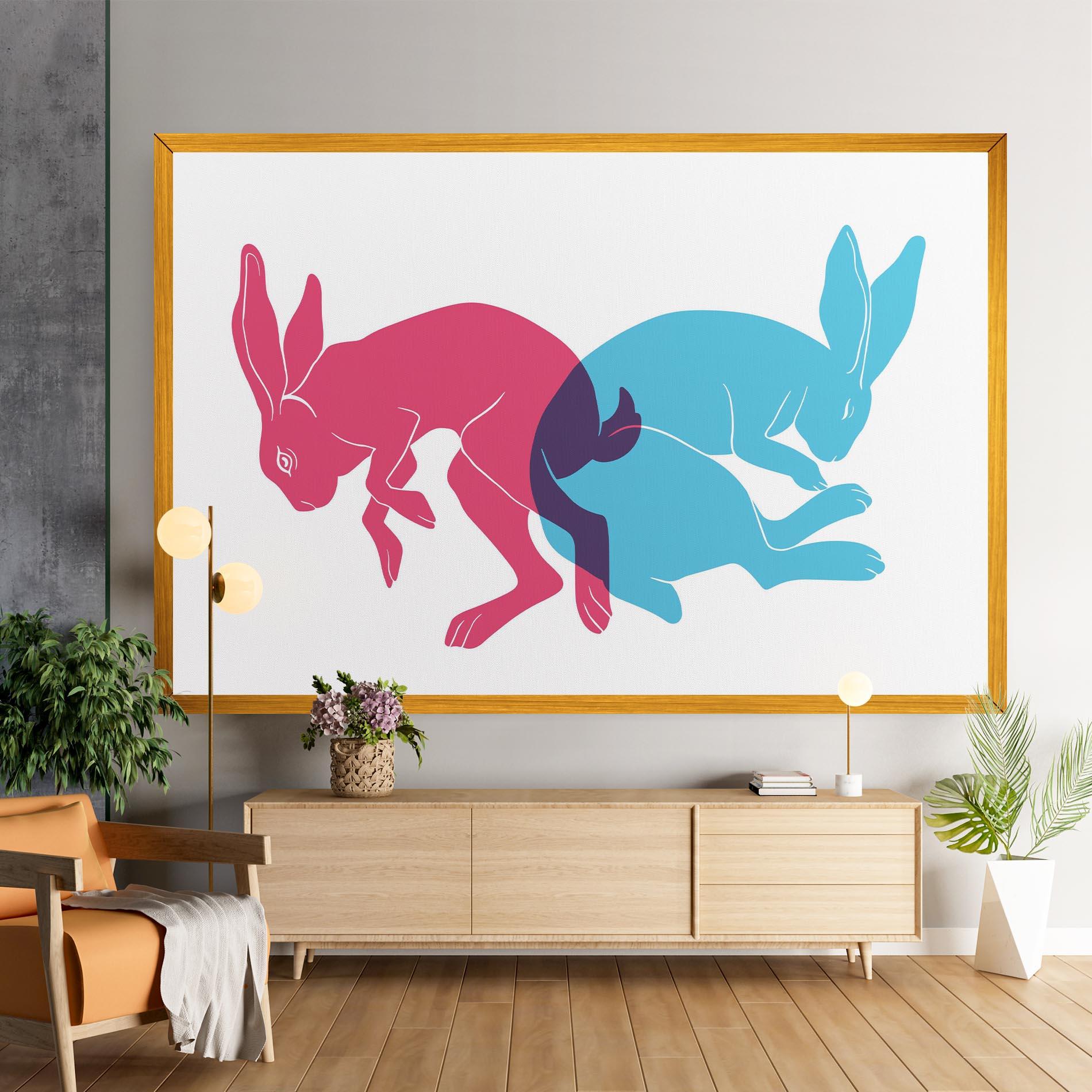 Tablou Canvas Rabbits Riso mockup 9