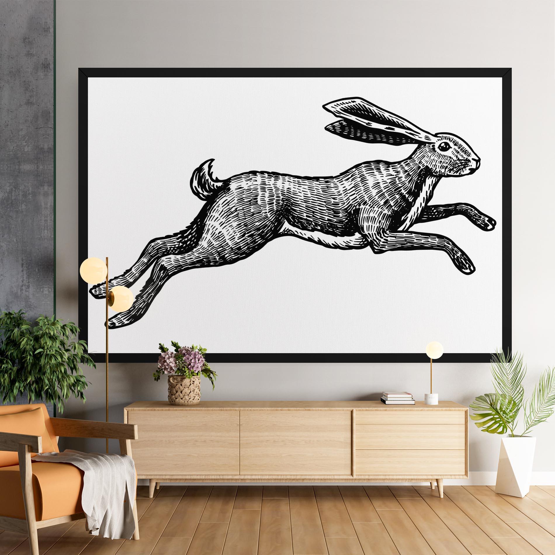 Tablou Canvas Black Line Bunny mockup 9